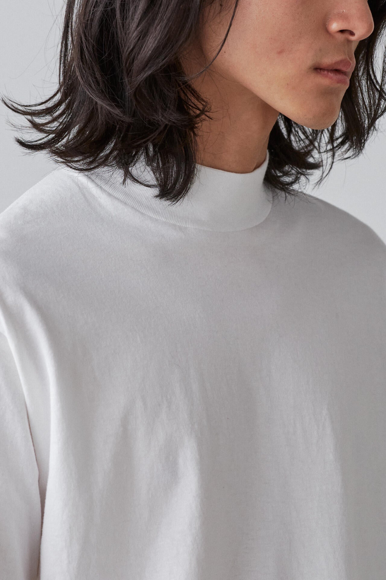 Ｙ / ORGANIC COTTON JERSEY MOCK NECK L/S T