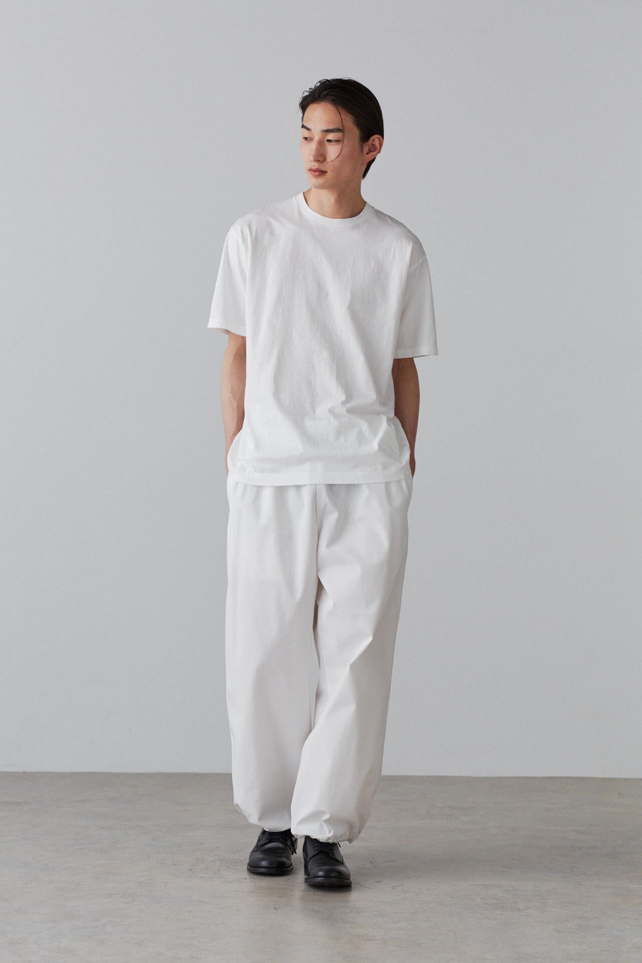 Y / ORGANIC COTTON RECYCLE POLYESTER TWILL EASY TROUSERS