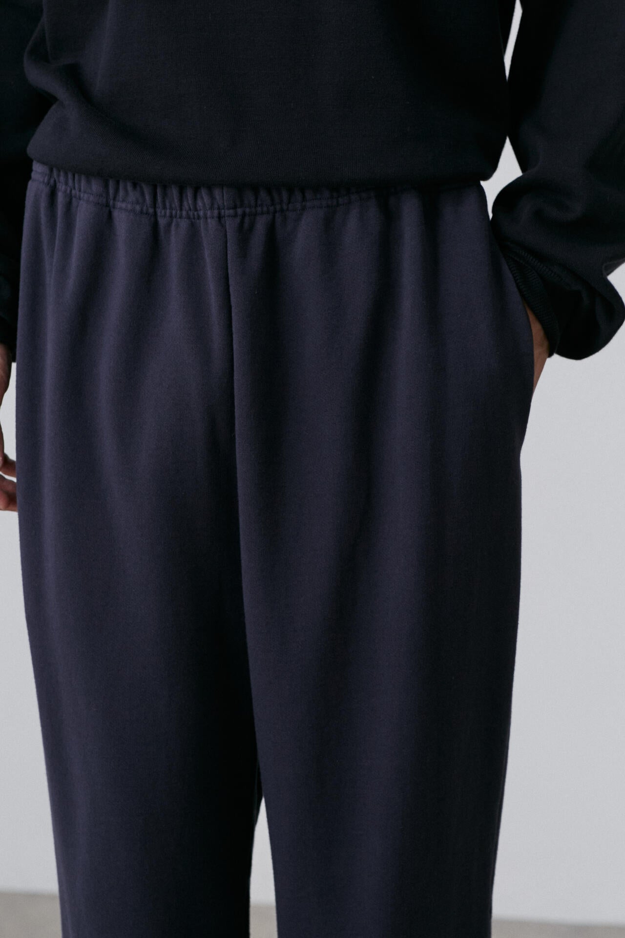 Y / ORGANIC COTTON BLEND HEAVY WEIGHT FLEECE TROUSERS