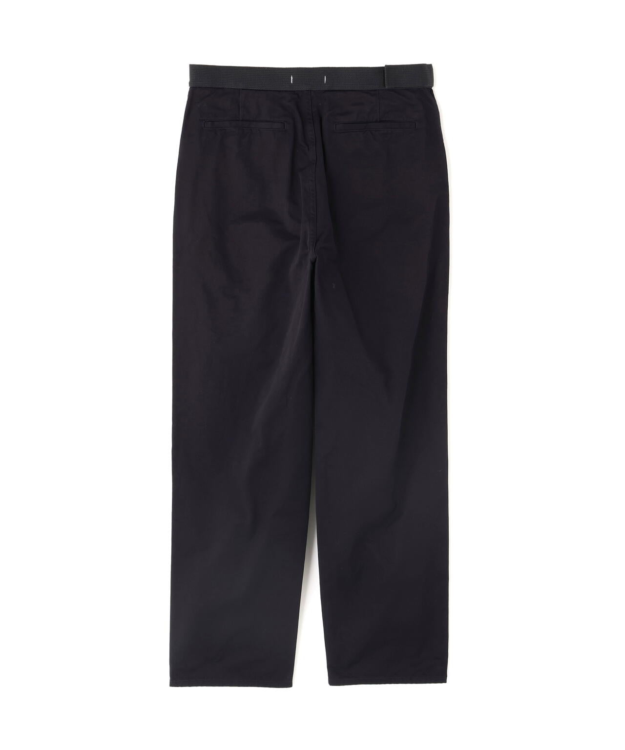 Y / ORGANIC COTTON CHINO BELTED TROUSERS