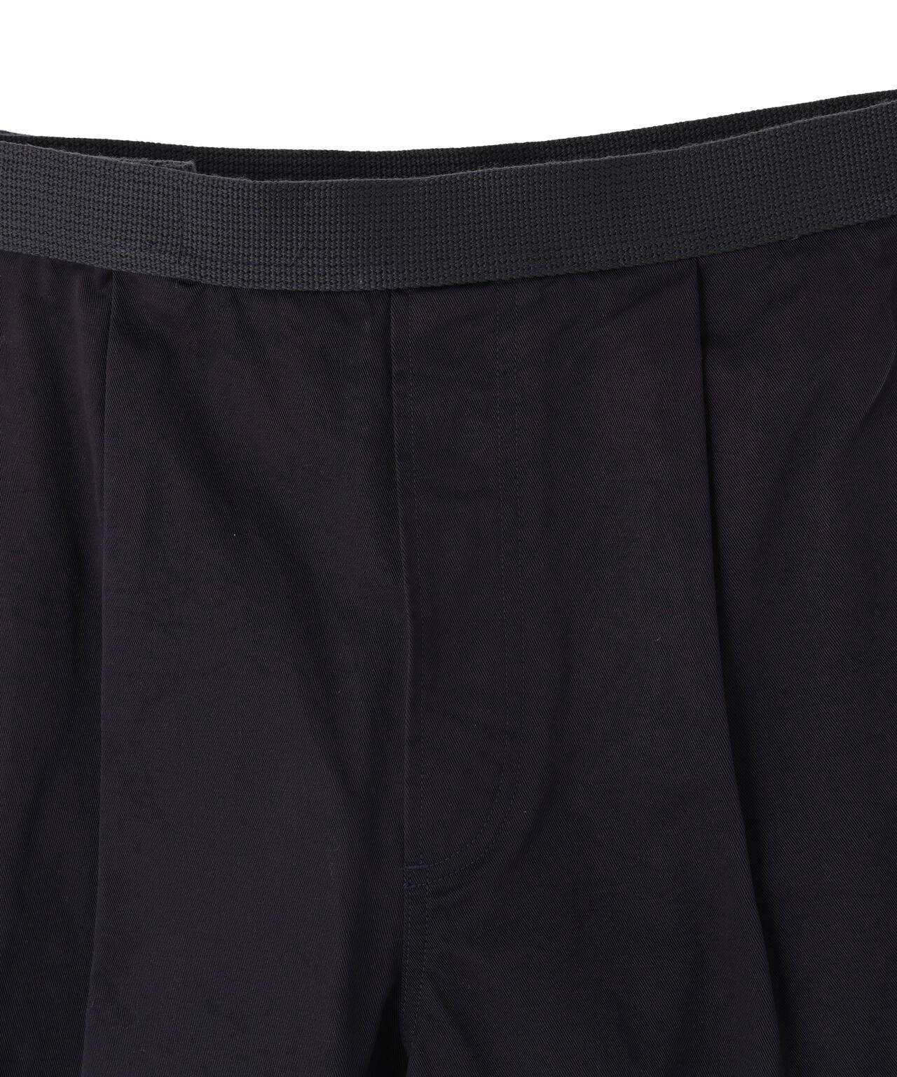 Y / ORGANIC COTTON CHINO BELTED TROUSERS