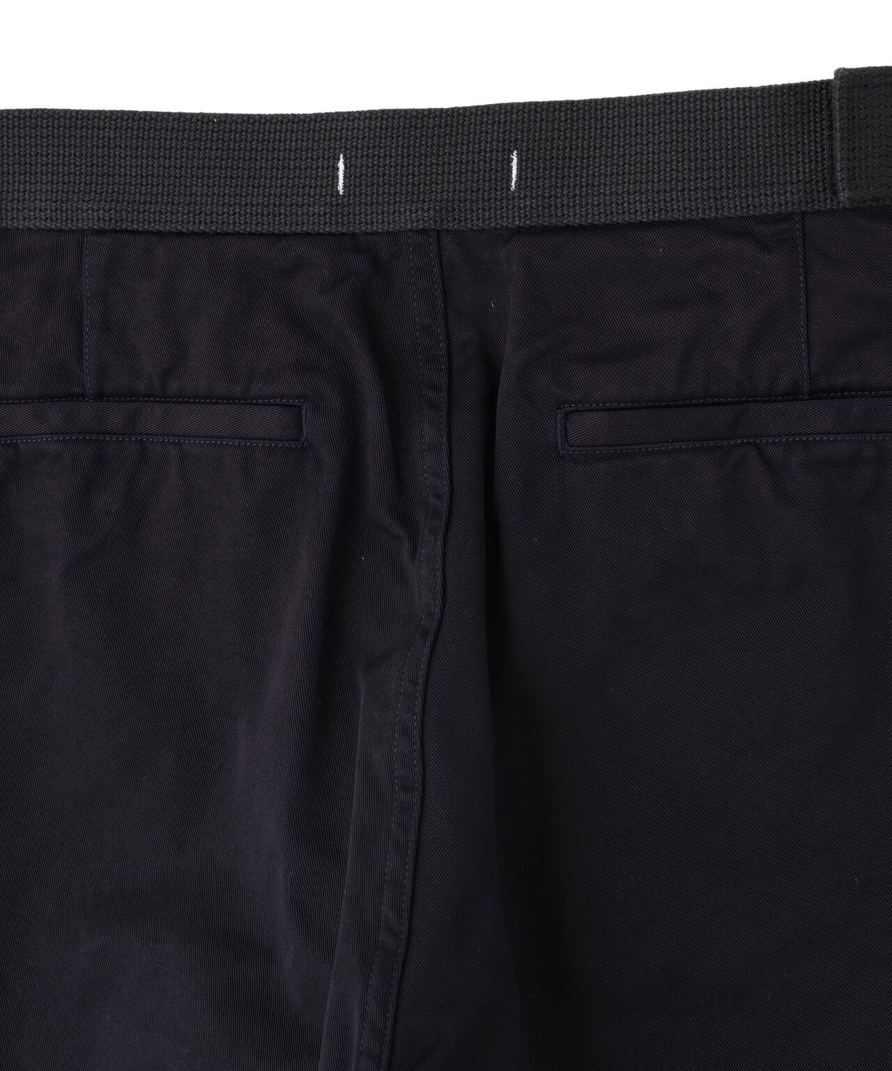 Y / ORGANIC COTTON CHINO BELTED TROUSERS