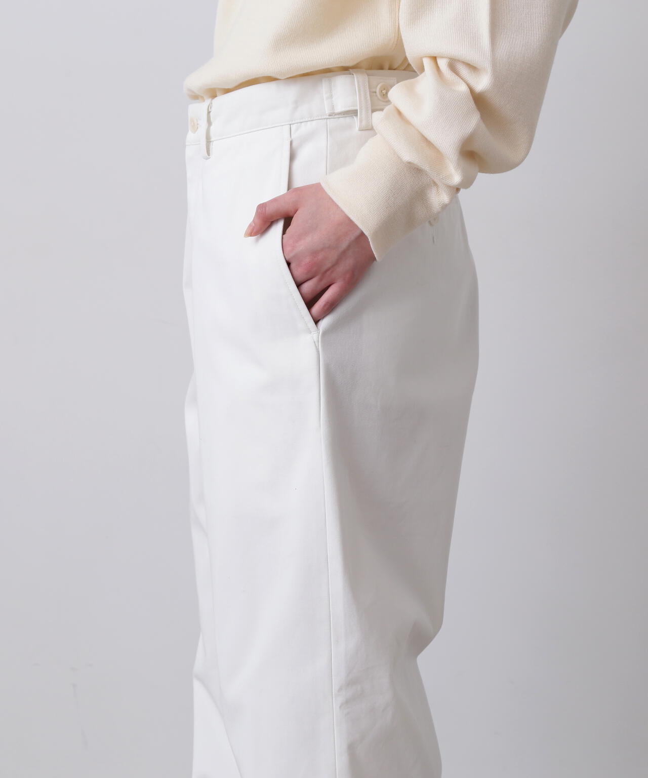 Ｙ / ORGANIC COTTON / RECYCLE POLYESTER TWILL ADJUSTER  TROUSERS