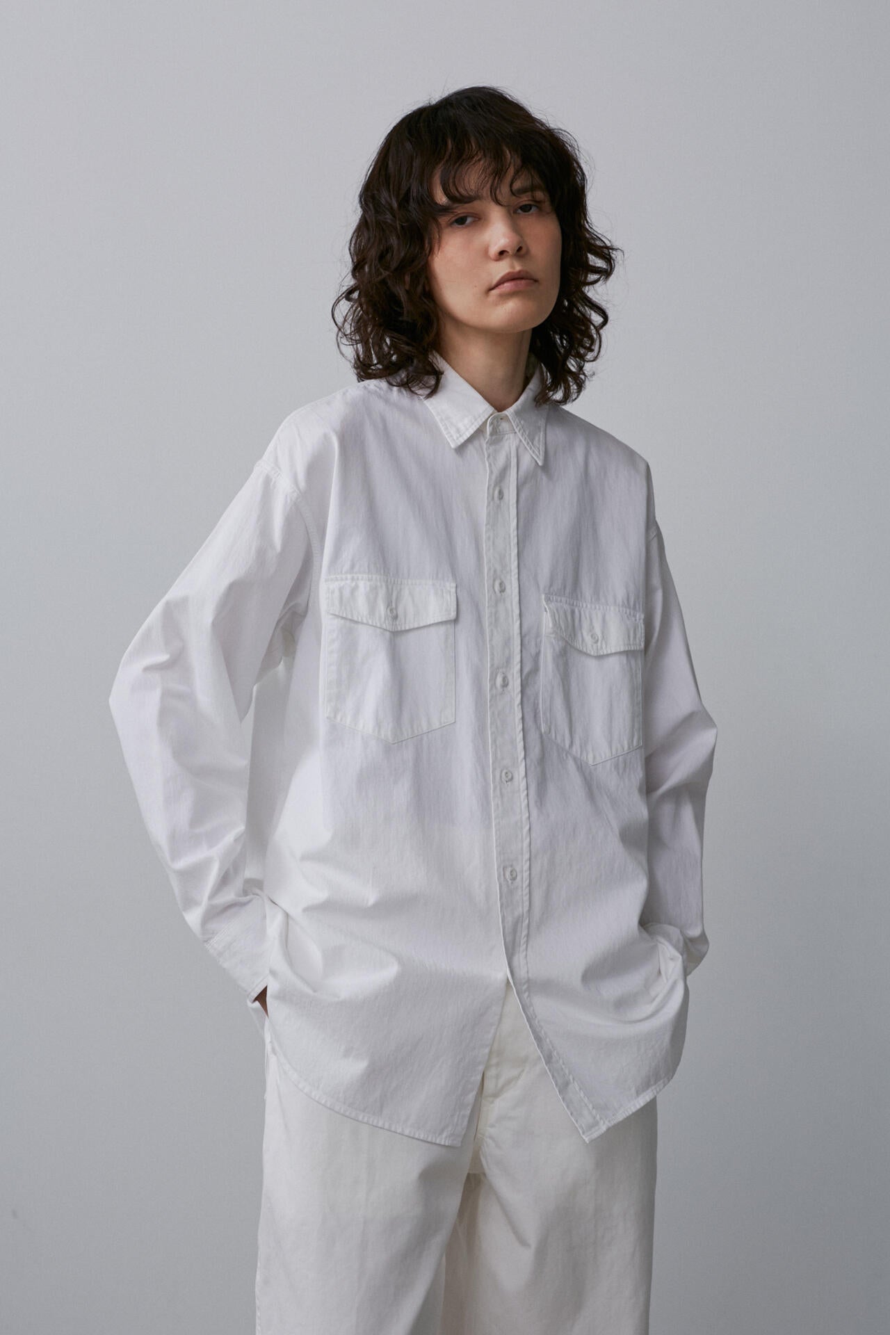 Ｙ / ORGANIC COTTON HIGH DENSITY SATIN SHIRT