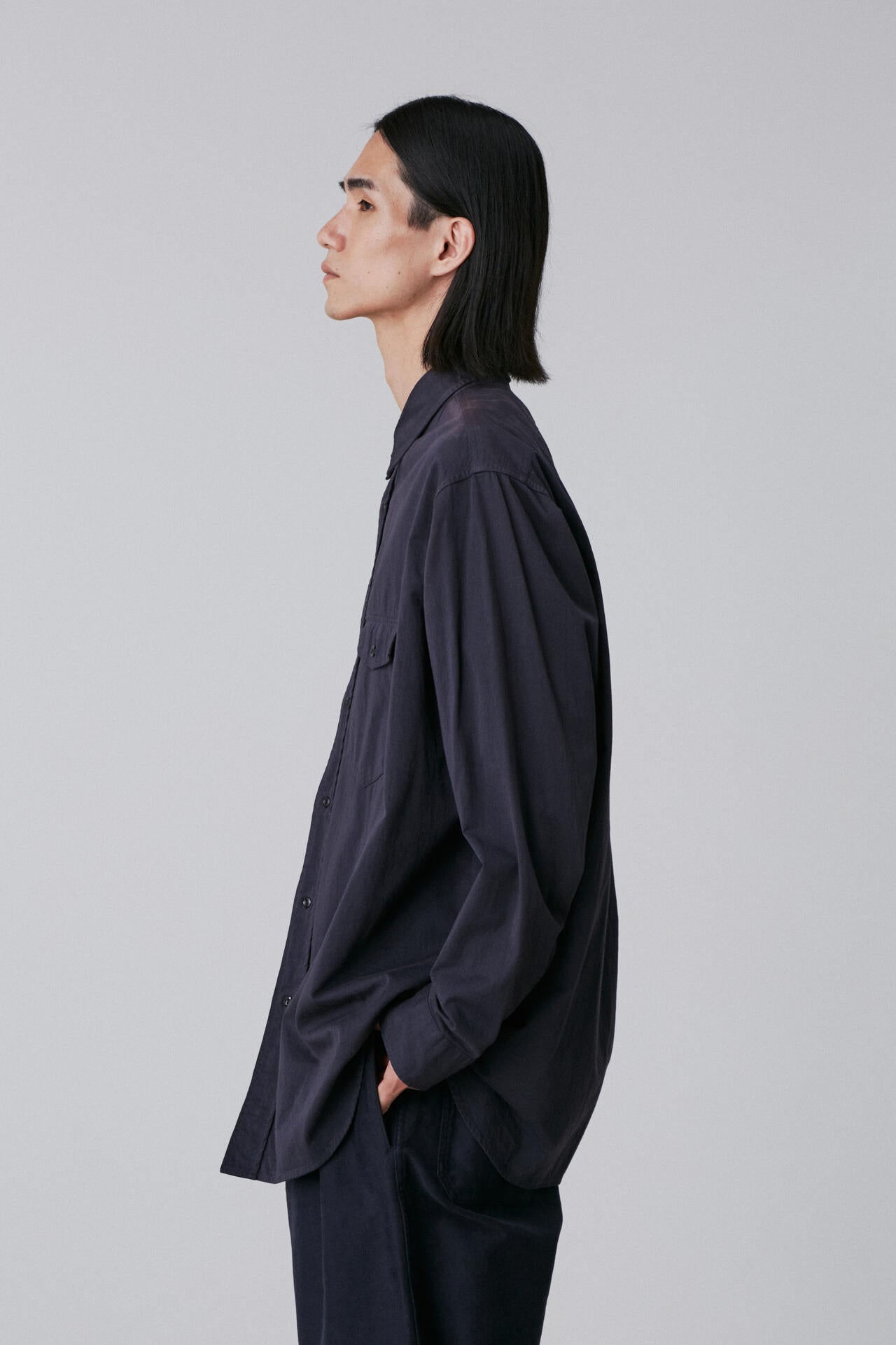 Ｙ / ORGANIC COTTON HIGH DENSITY SATIN SHIRT