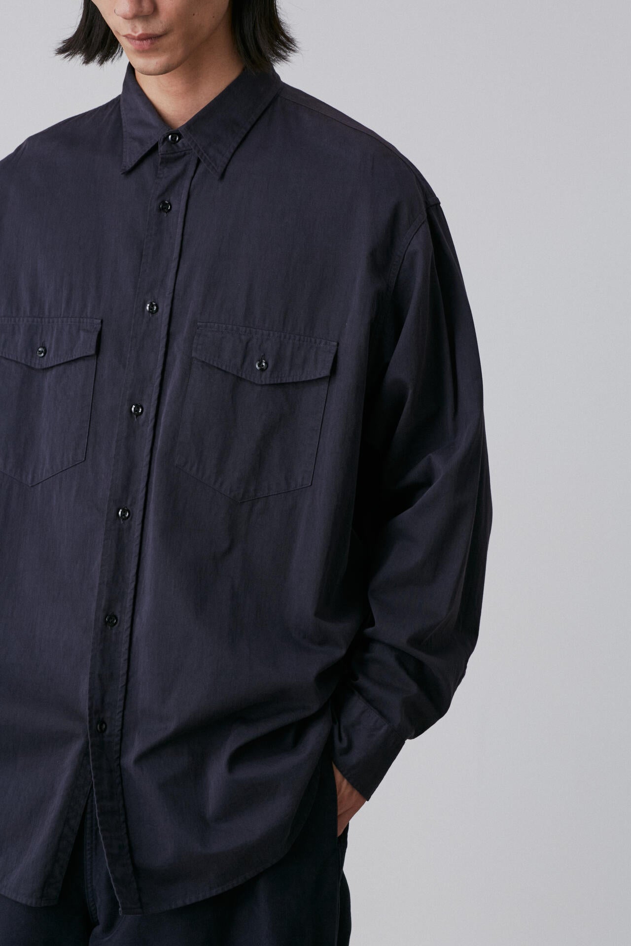 Ｙ / ORGANIC COTTON HIGH DENSITY SATIN SHIRT