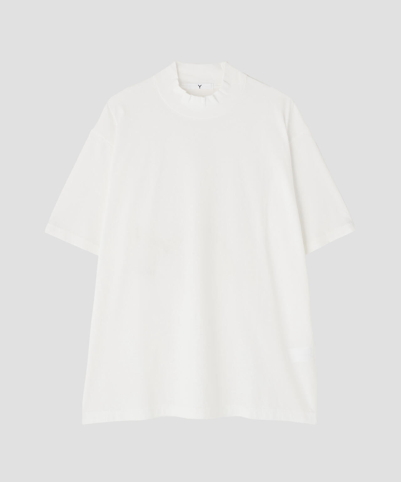 Ｙ / ORGANIC COTTON JERSEY MOCK NECK SHORT SLEEVE T‐SHIRT