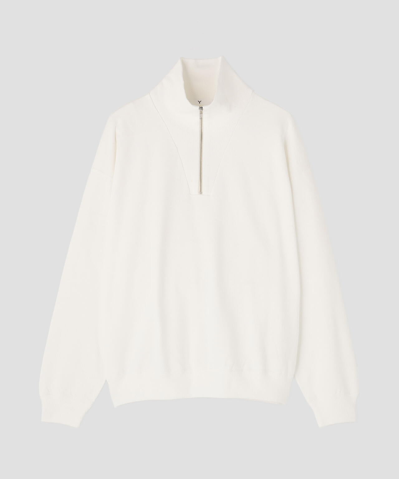 Ｙ / ORGANIC COTTON BLEND HEAVY WEIGHT FLEECE HALF ZIP