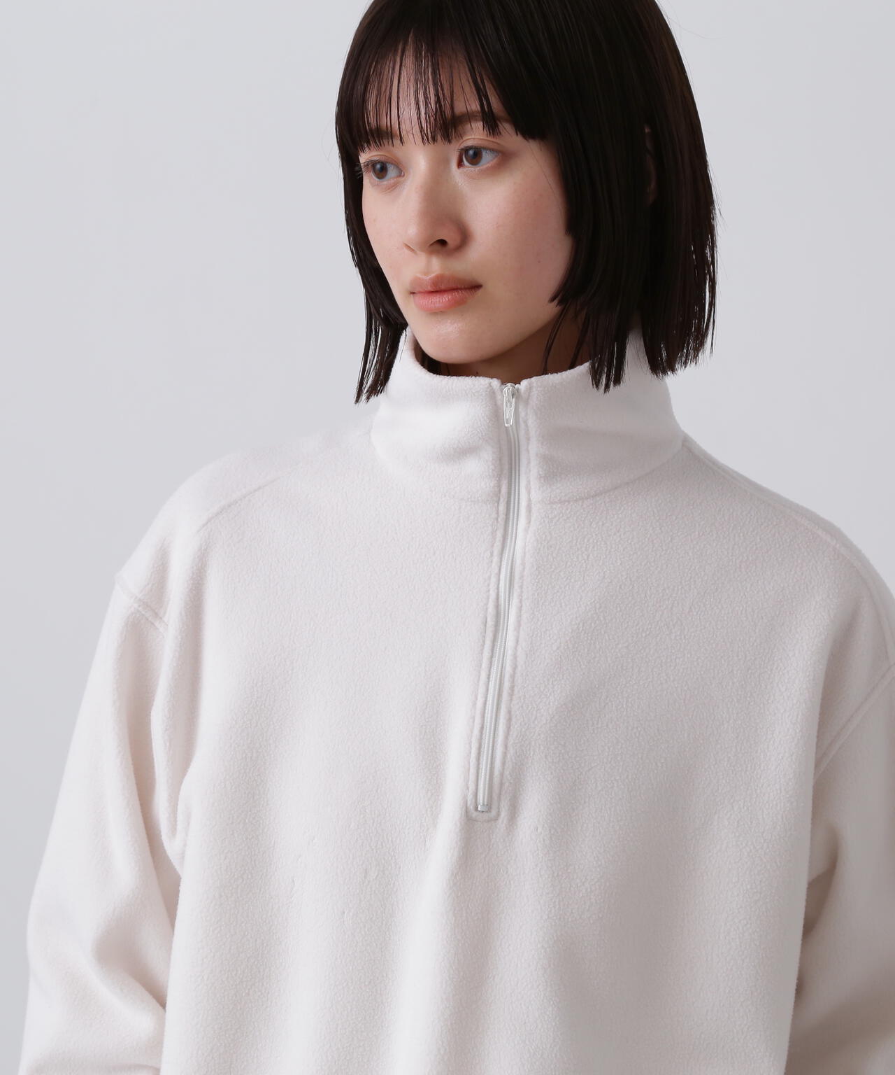 Ｙ / RECYCLE POLYESTER FLEECE HALF ZIP PULL OVER