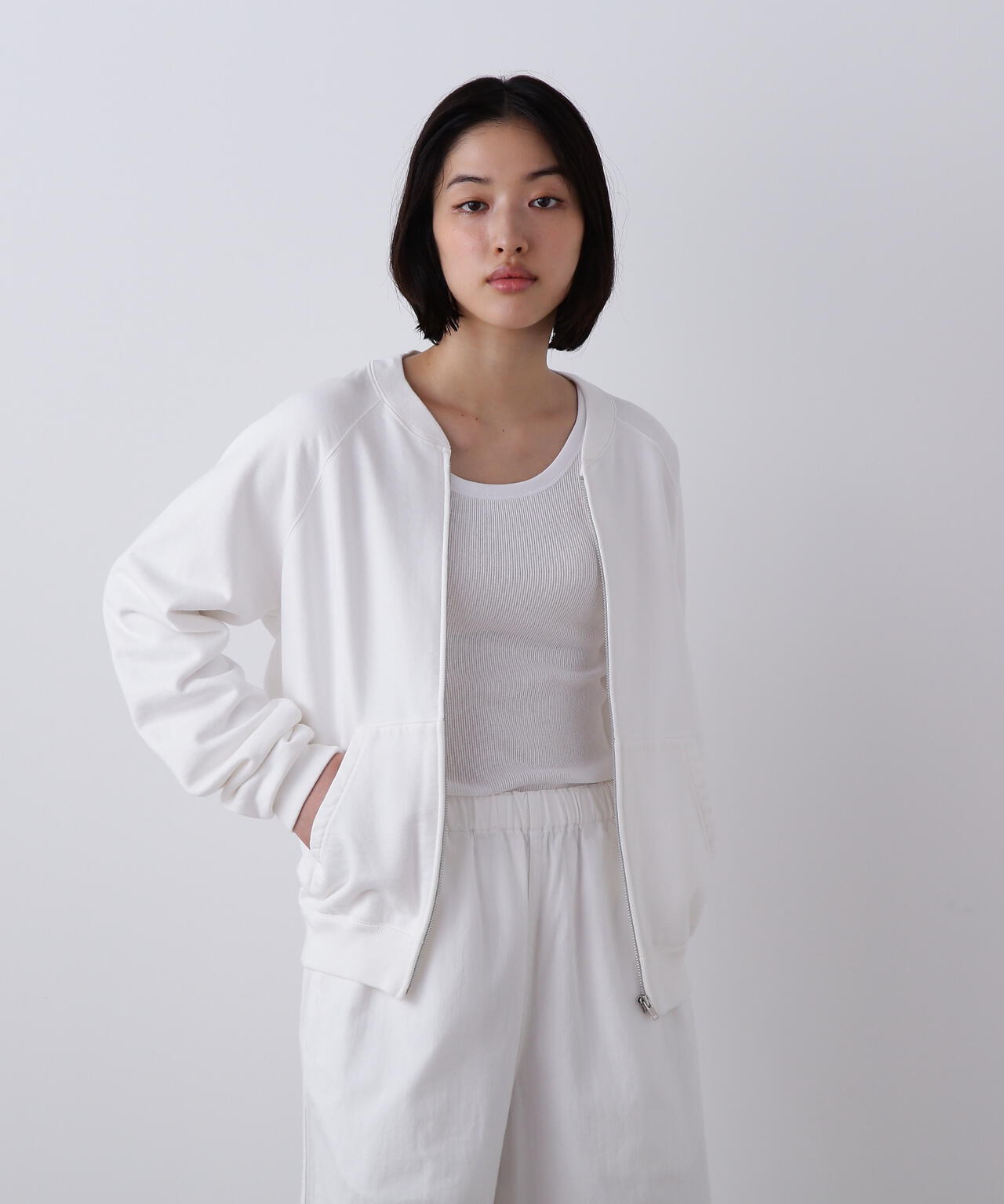 Ｙ / ORGANIC COTTON HEAVY WEIGHT FLEECE ZIP UP BLOUSON