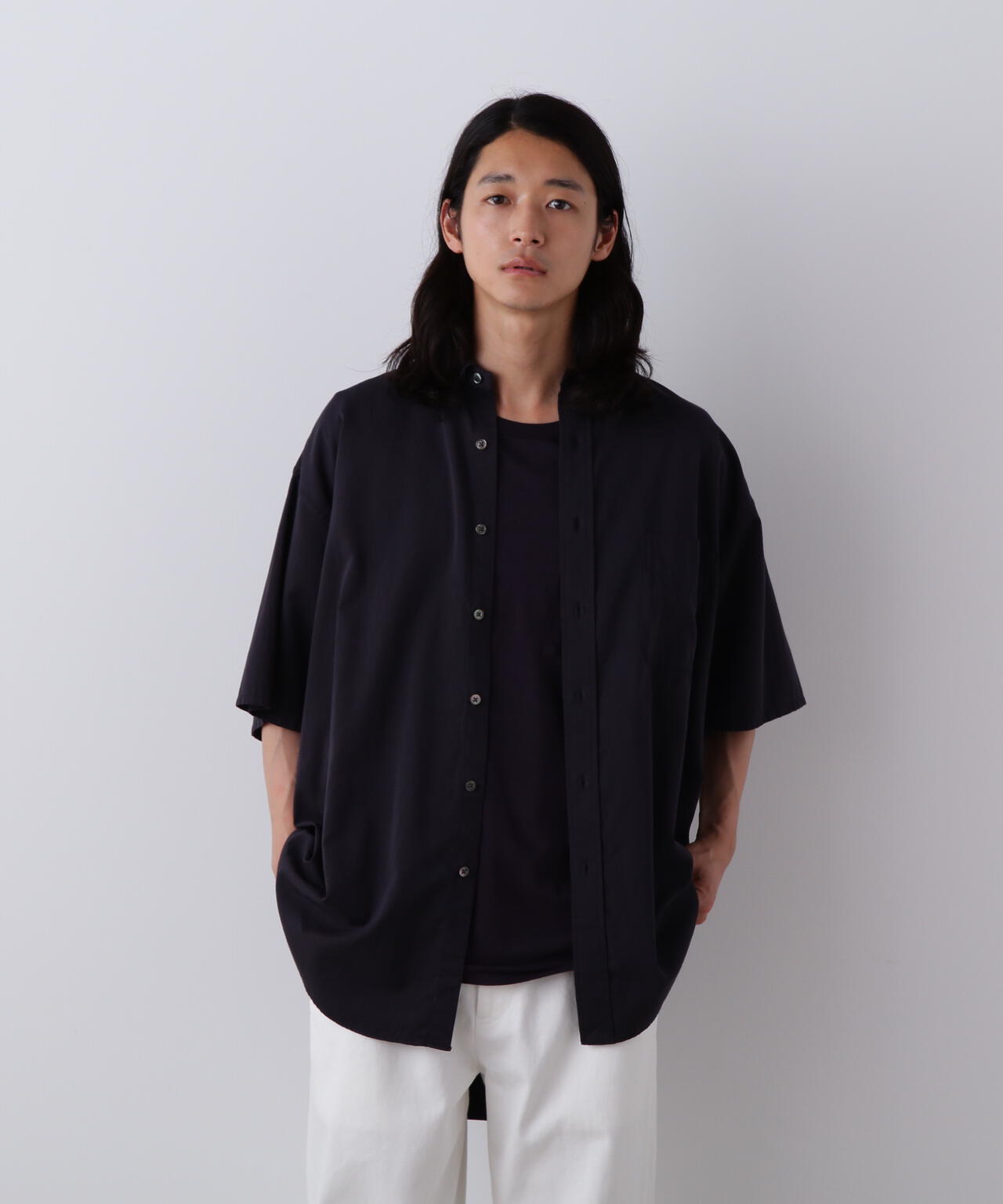 Ｙ / ORGANIC COTTON WASHER SATIN SHORT SLEEVE SHIRT