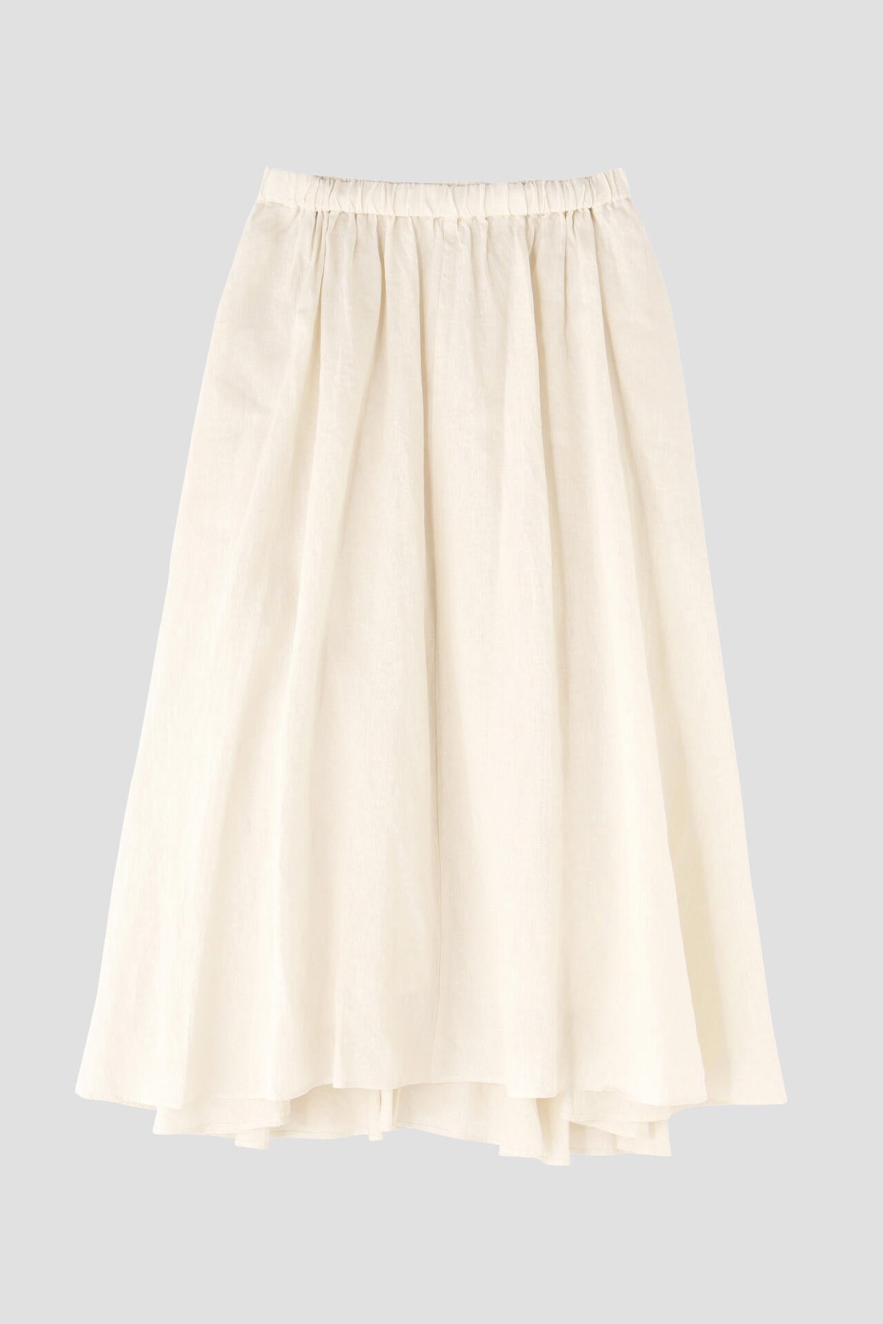 ATON / NATURAL DYED LINEN LAWN GATHERED SKIRT