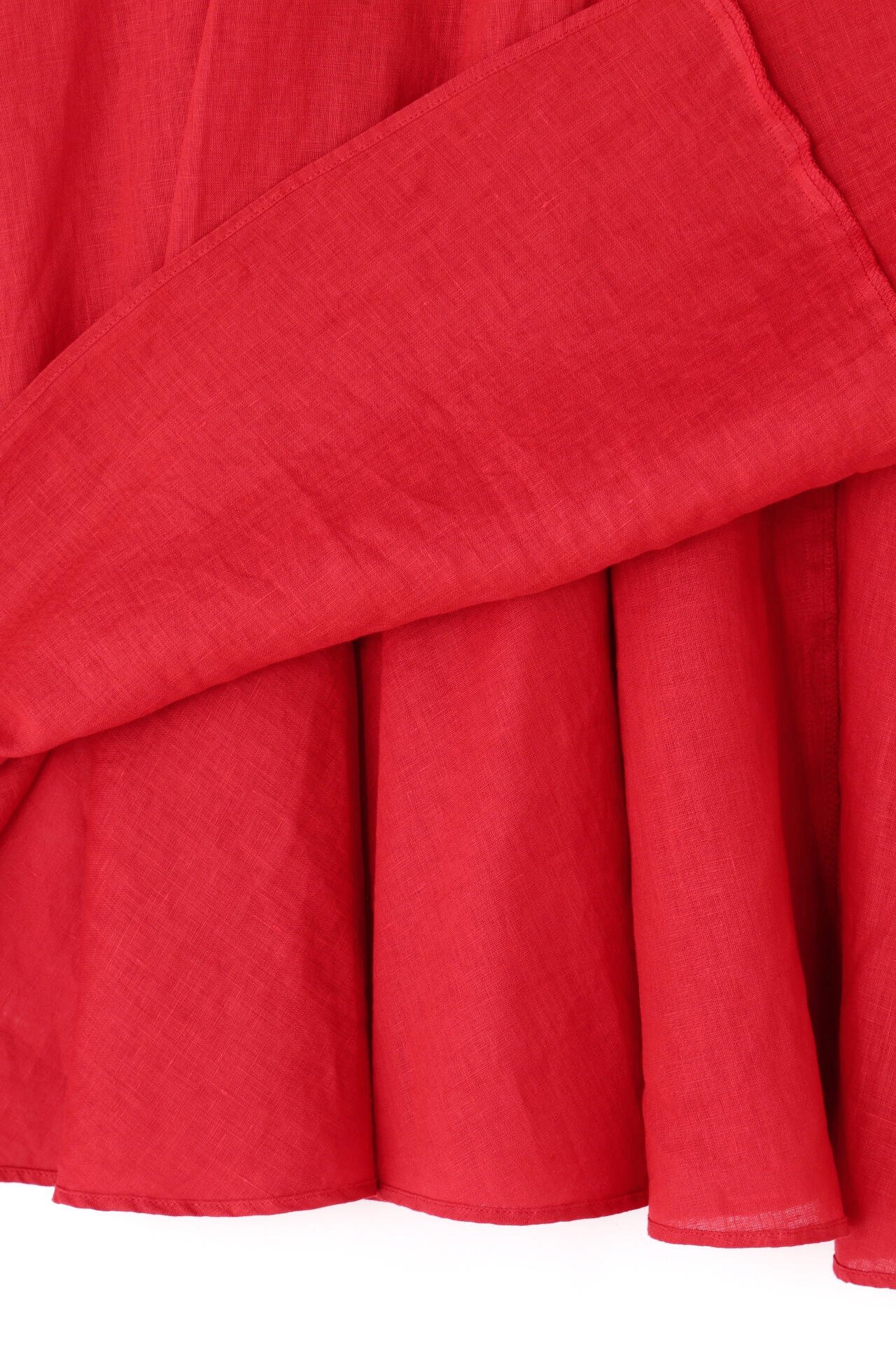 ATON / NATURAL DYED LINEN LAWN GATHERED SKIRT