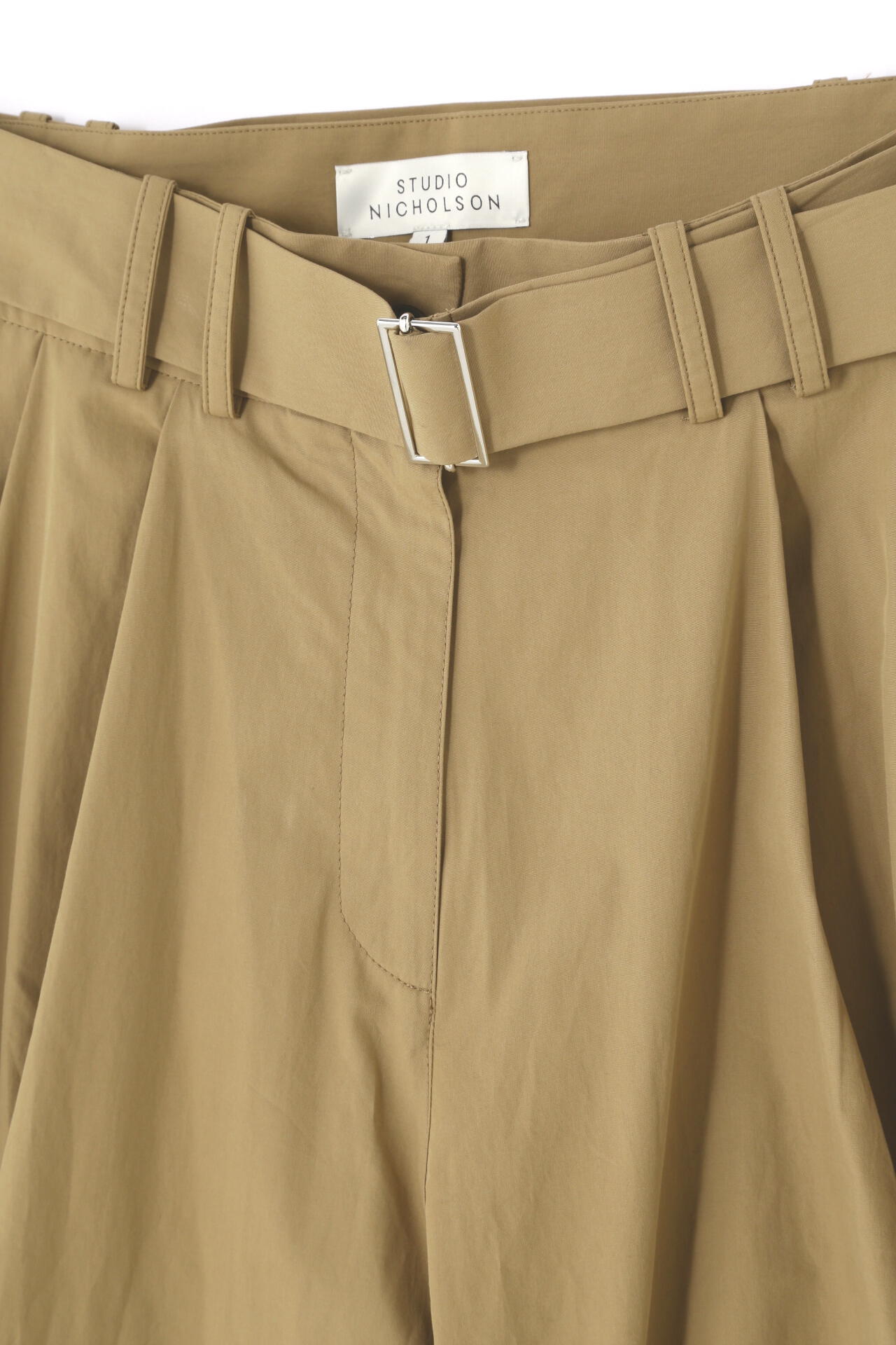 STUDIO NICHOLSON / POWDER COTTON BELTED WIDE LEG PANT