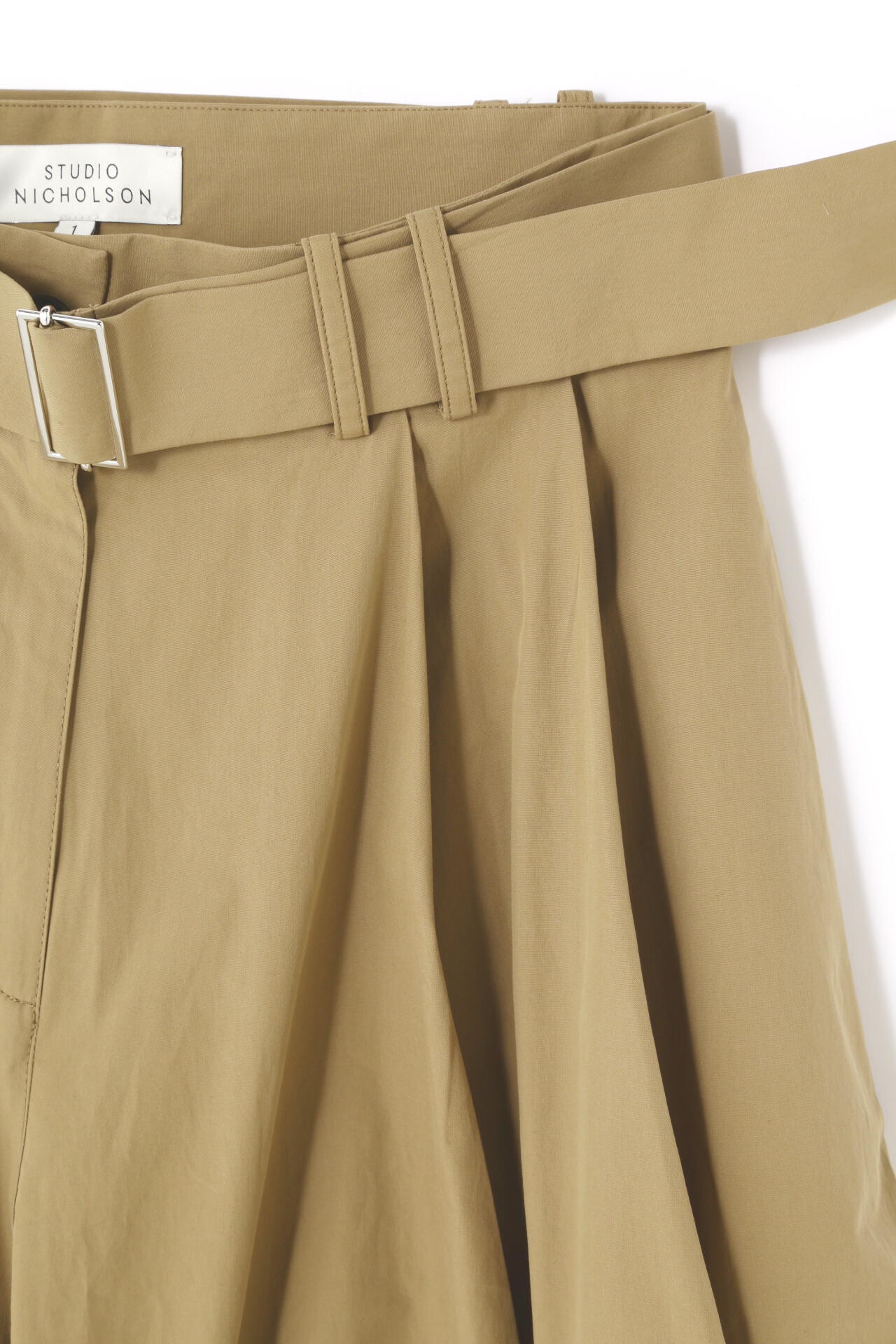 STUDIO NICHOLSON / POWDER COTTON BELTED WIDE LEG PANT