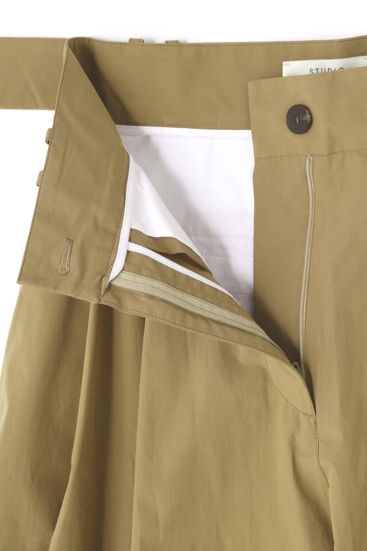 STUDIO NICHOLSON / POWDER COTTON BELTED WIDE LEG PANT
