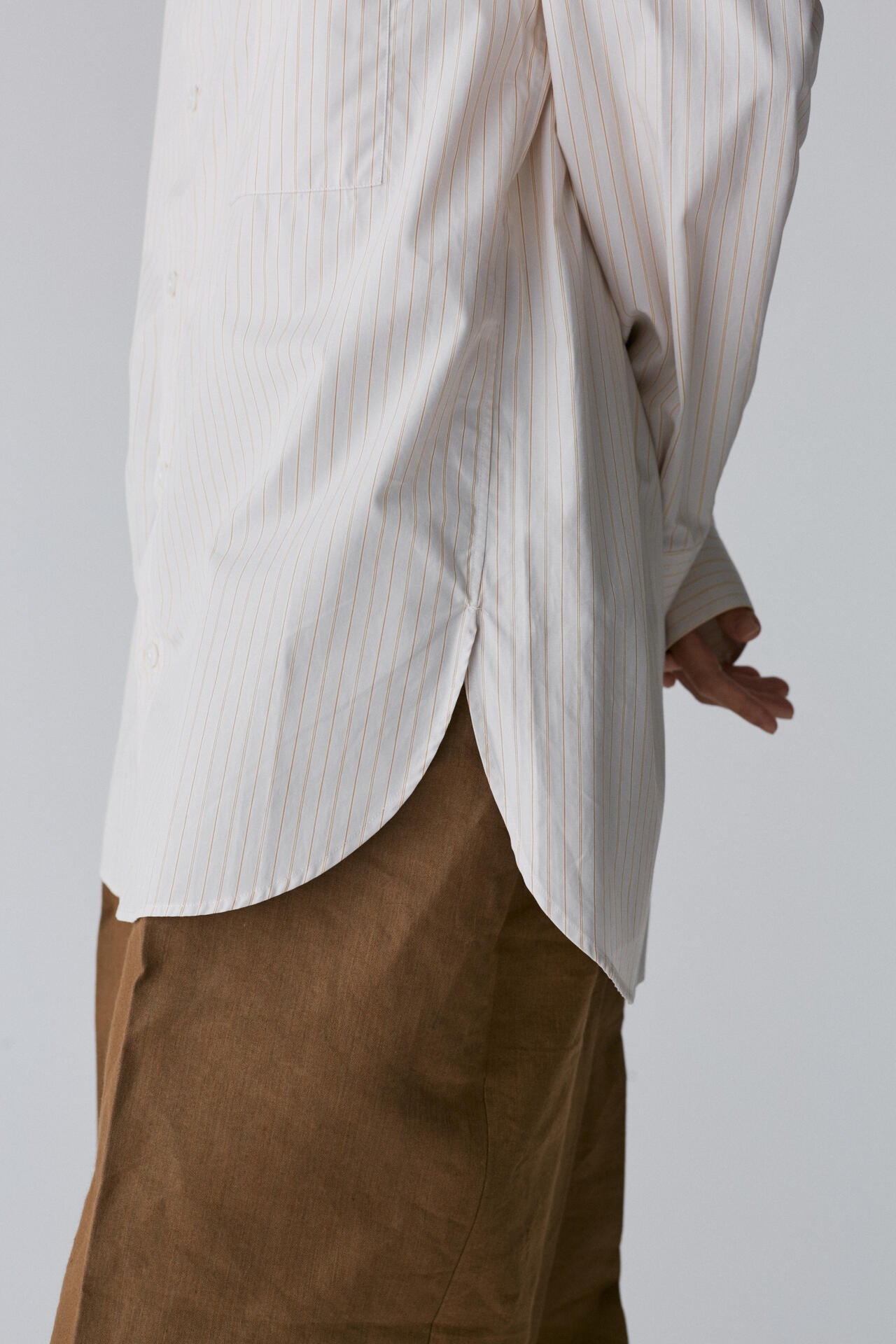 Cristaseya / HANDMADE MAO SHIRT WITH FRINGED COLLAR
