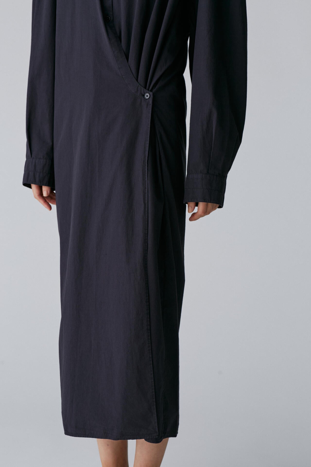 LEMAIRE / STRAIGHT COLLAR TWISTED DRESS