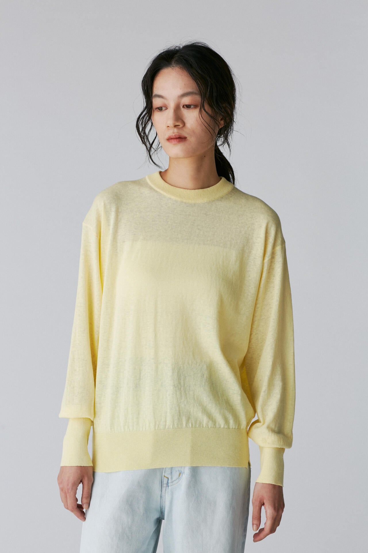 ATON / RECYCLED FRESCA CREWNECK SEWATER