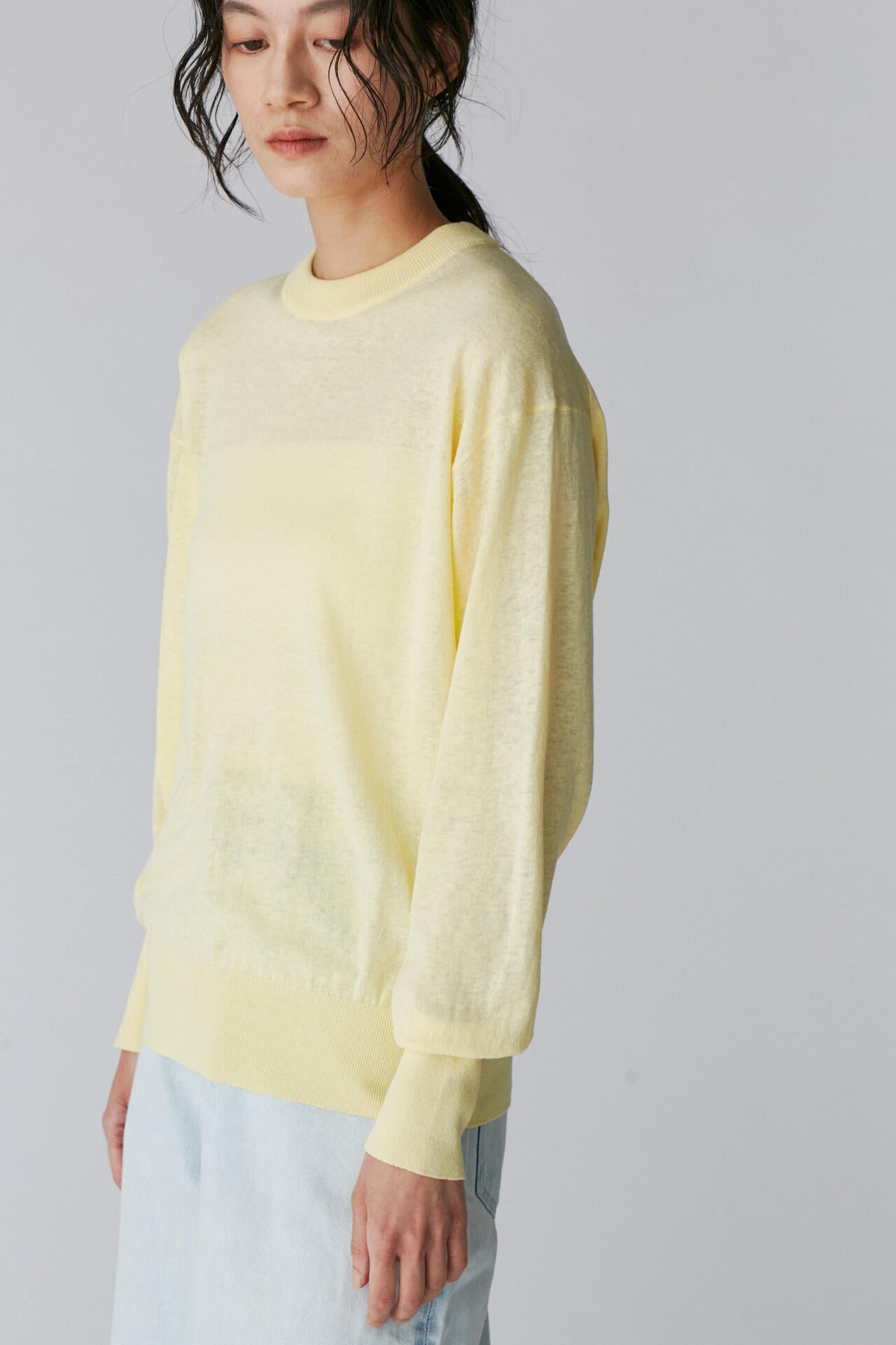 ATON / RECYCLED FRESCA CREWNECK SEWATER