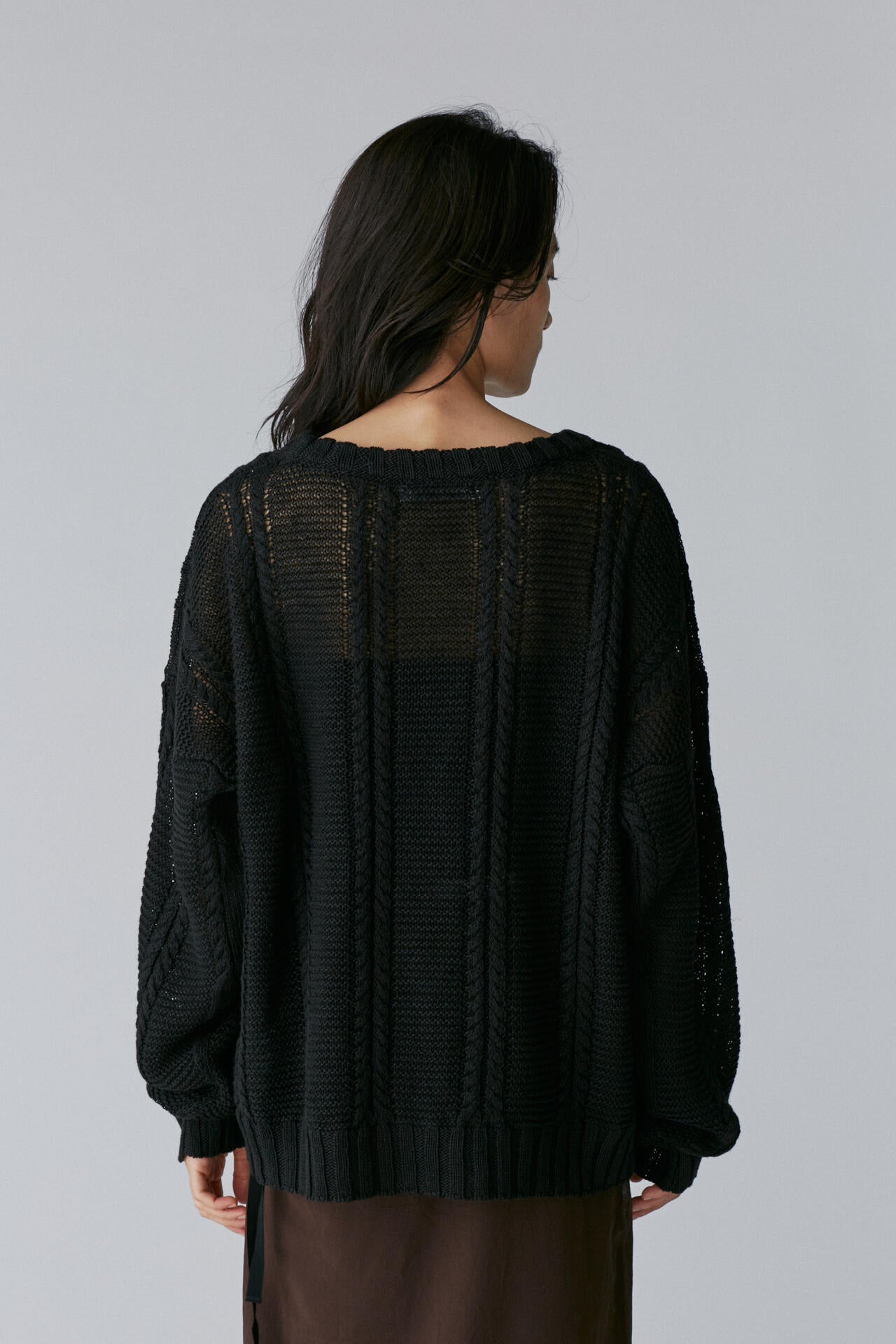 Cristaseya / LINEN CABLE KNIT SWEATER
