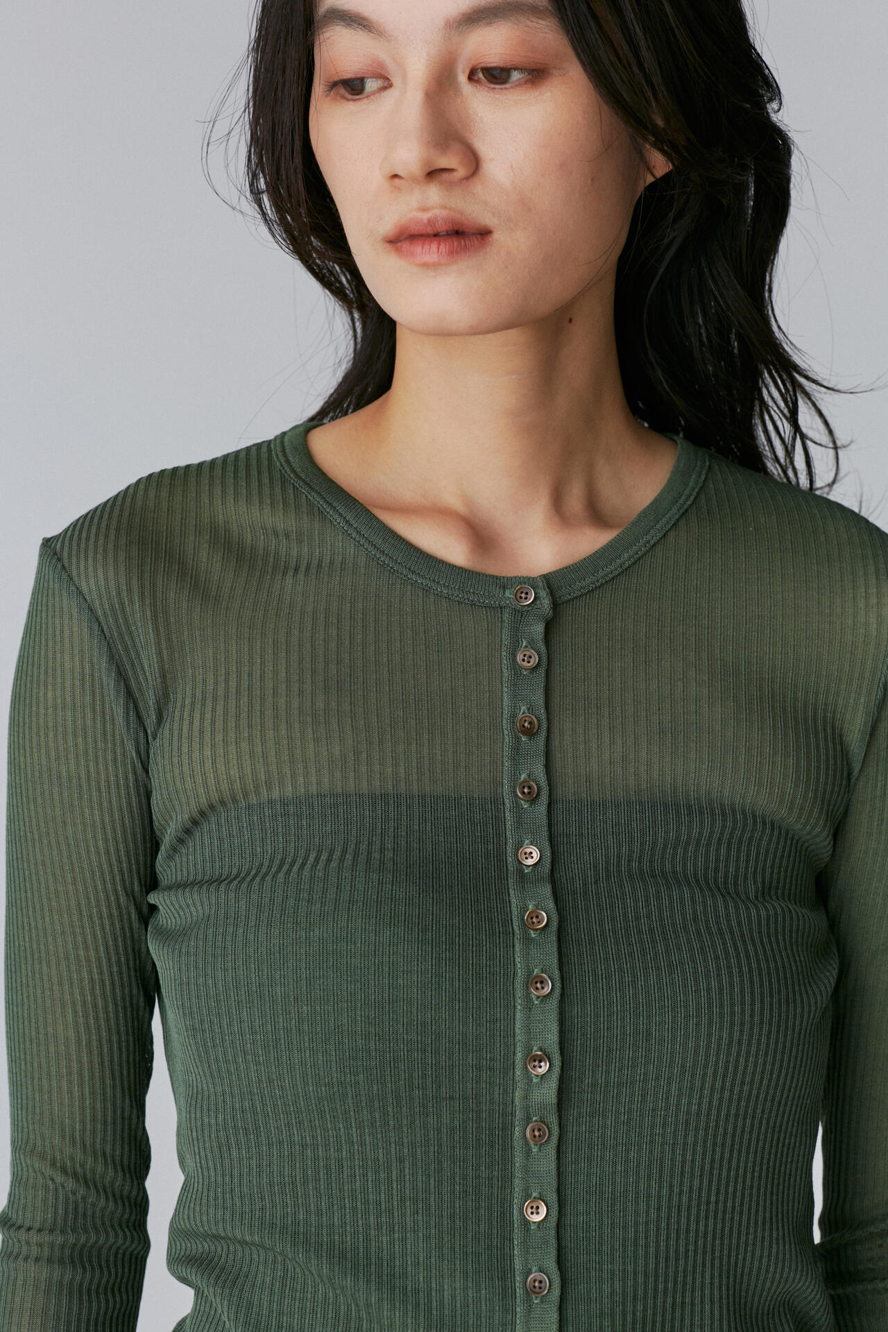 LEMAIRE / SEAMLESS RIB TOP WITH BUTTONS