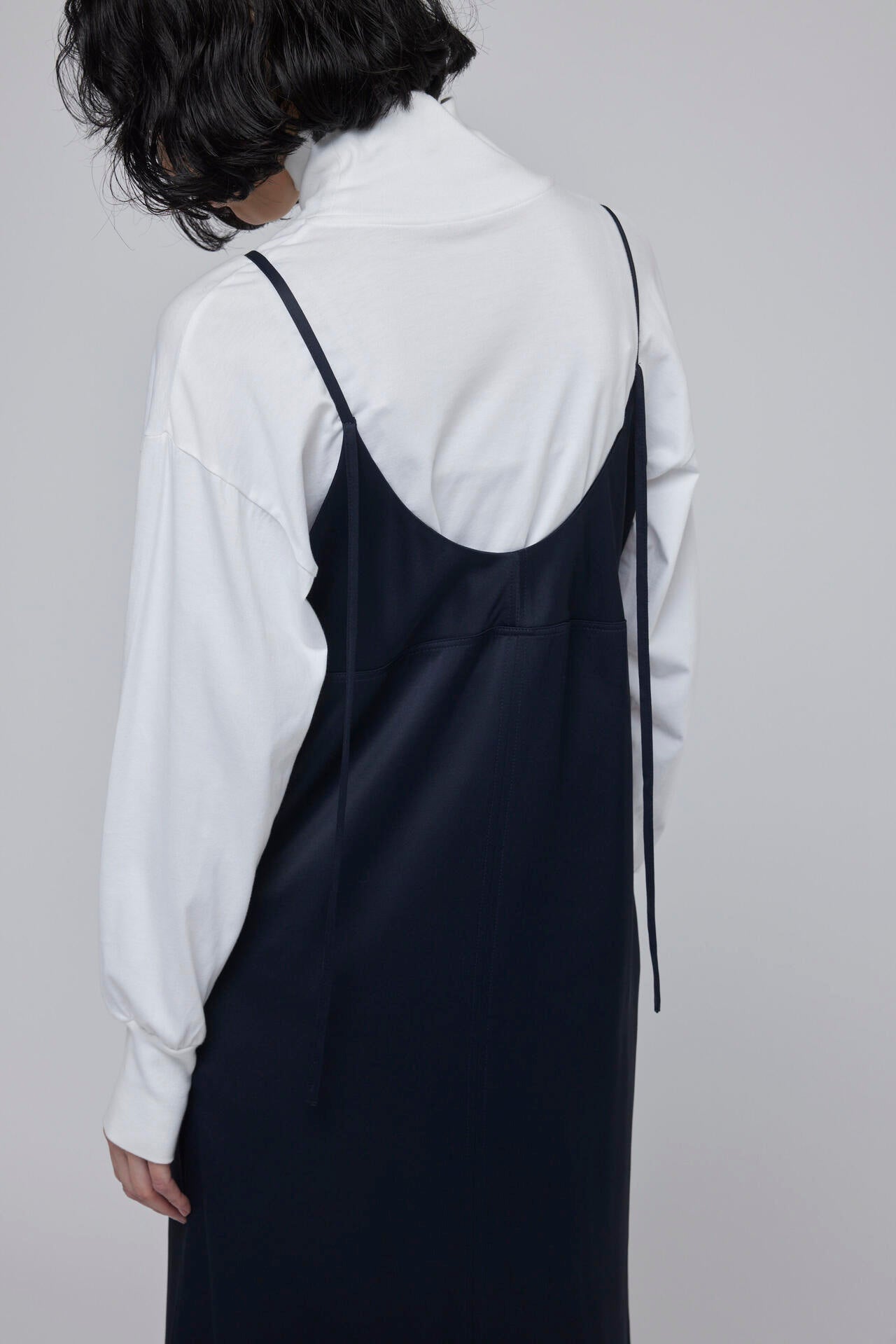 STUDIO NICHOLSON / CREPE BK VISC SATIN SLIP DRESS