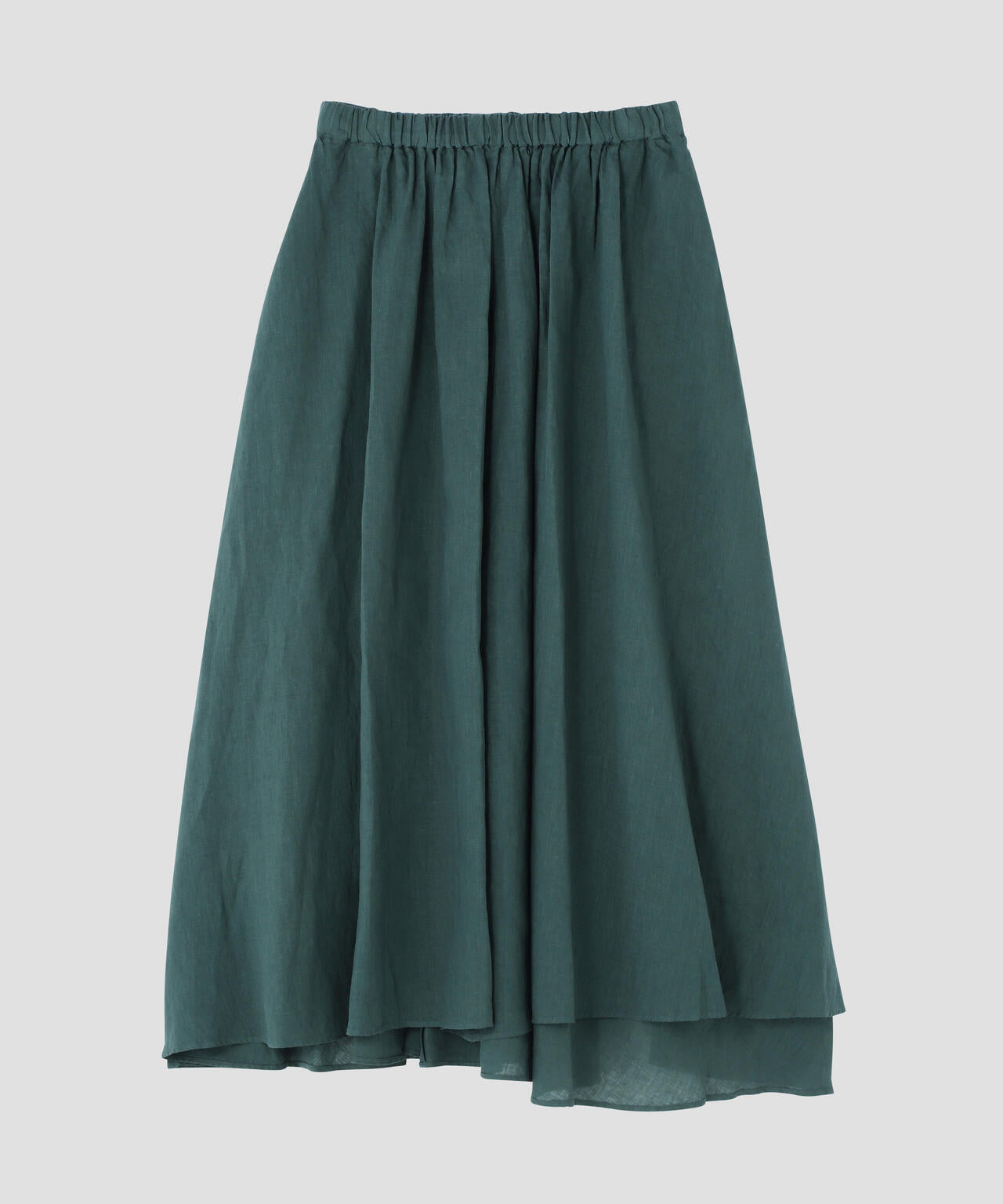 ATON / NATURAL DYED LINEN LAWN GATHERD SKIRT