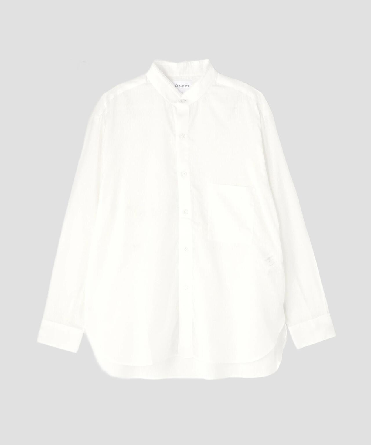 Cristaseya / HANDMADE FRINGED MAO COLLAR SHIRT