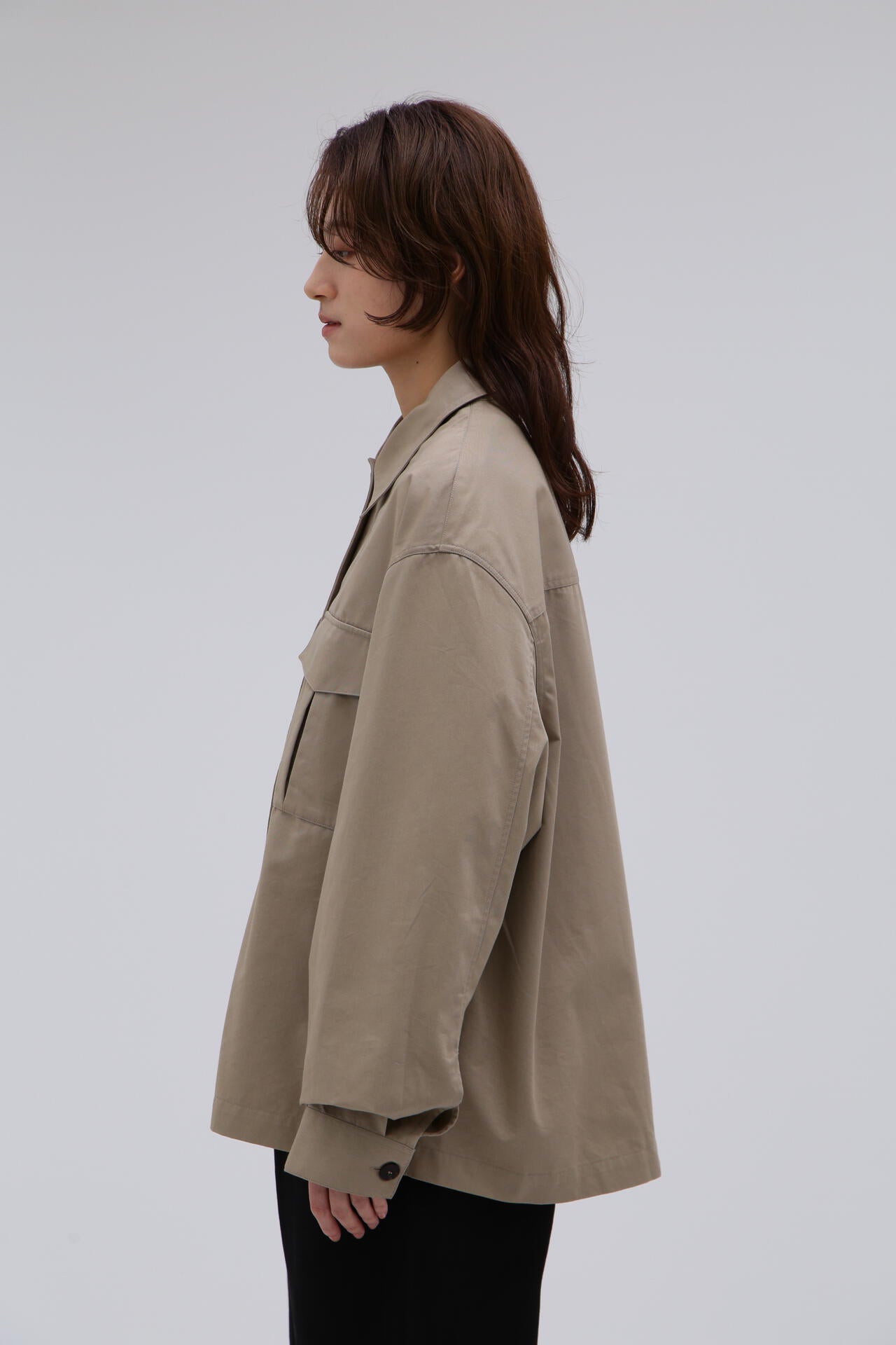 STUDIO NICHOLSON / SOFT TECHNICAL TWILL MILITARY OVER SHIRT