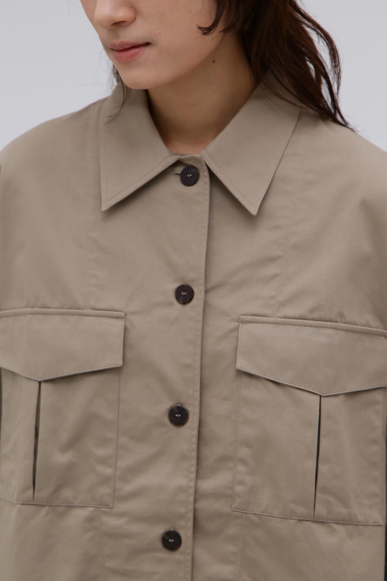 STUDIO NICHOLSON / SOFT TECHNICAL TWILL MILITARY OVER SHIRT