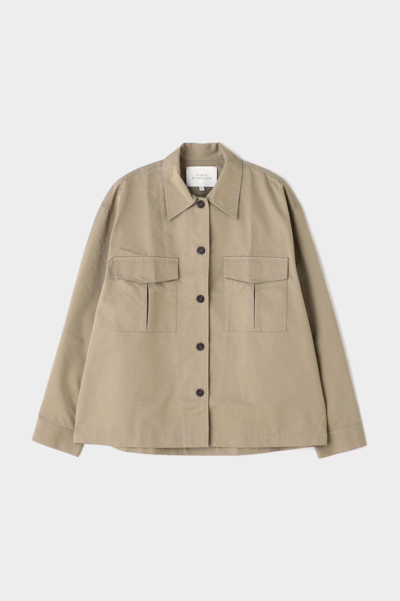 STUDIO NICHOLSON / SOFT TECHNICAL TWILL MILITARY OVER SHIRT