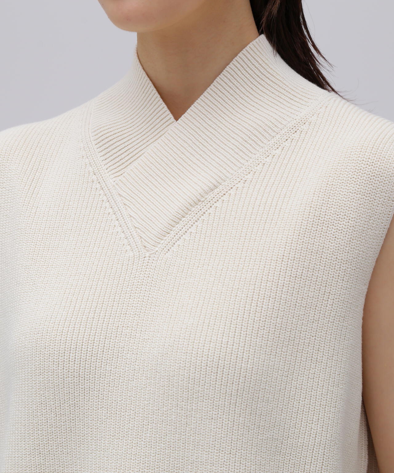 STUDIO NICHOLSON / DRY COTTON RIB 7G VEST