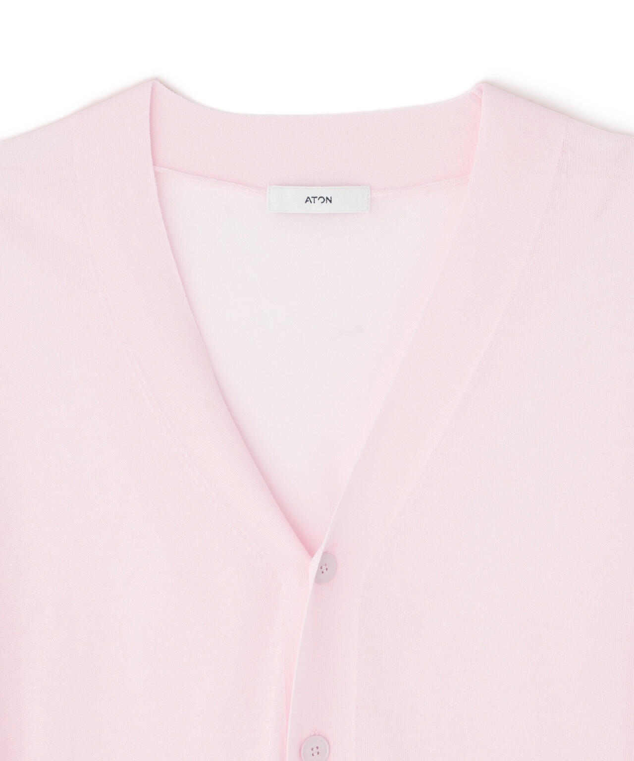 ATON / COMPACT COTTON V-NECK KNIT CARDIGAN