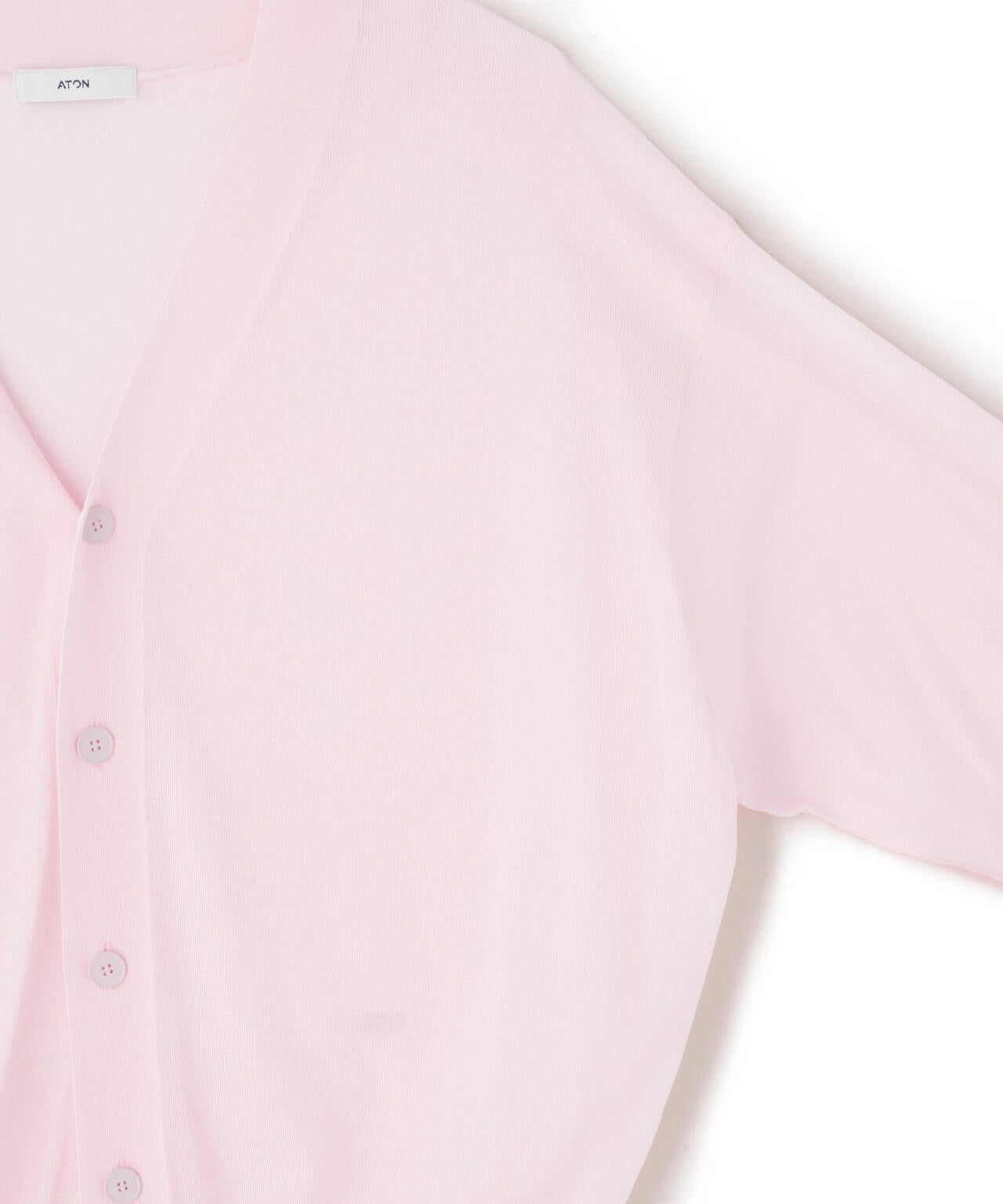 ATON / COMPACT COTTON V-NECK KNIT CARDIGAN