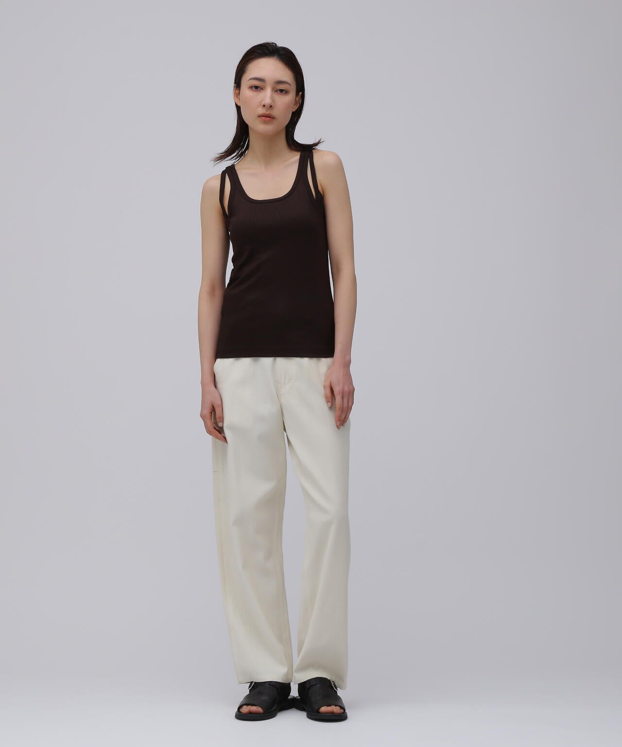 blurhms / LYOCELL-COTTON RIB DOBLE STRAP TANKTOP