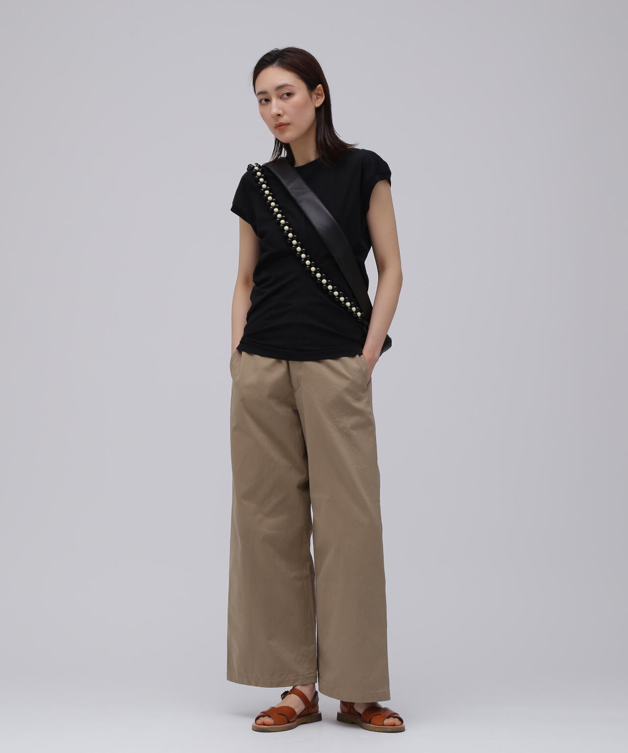 LEMAIRE / SOFT NAPPA LEATHER PEARLS MEDIUM CROISSANT BAG