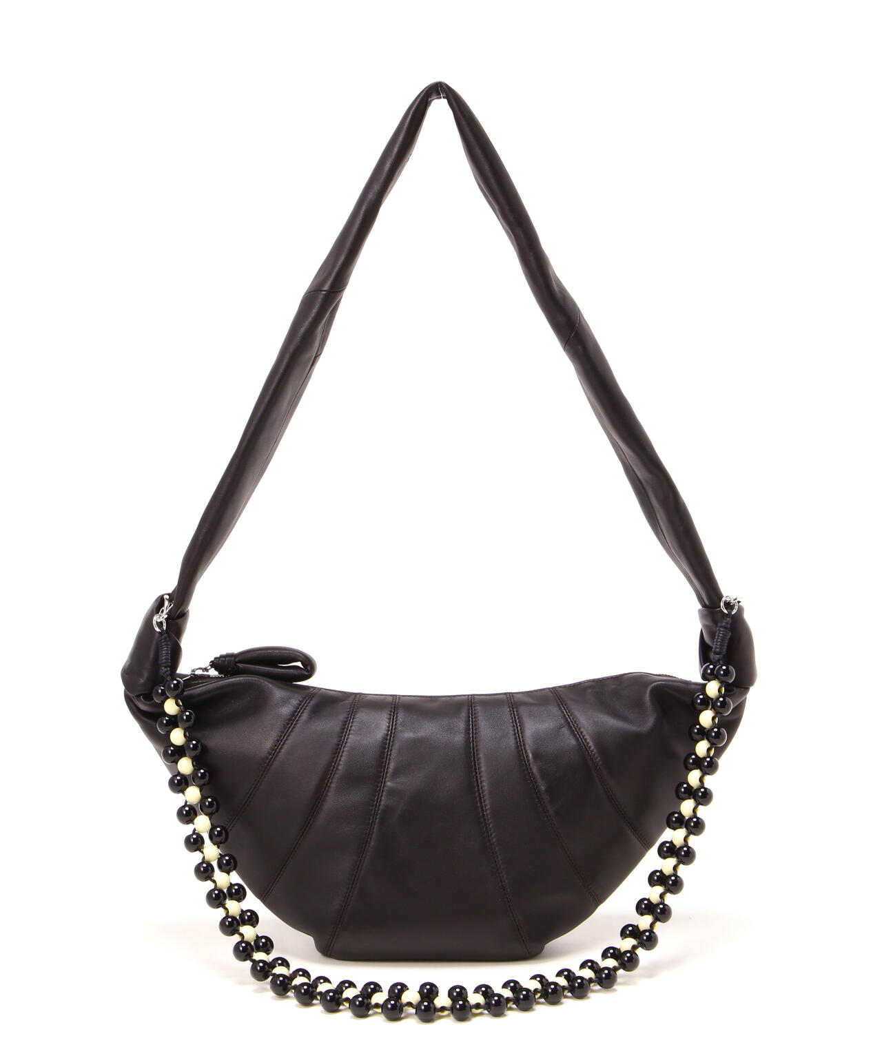 LEMAIRE / SOFT NAPPA LEATHER PEARLS MEDIUM CROISSANT BAG