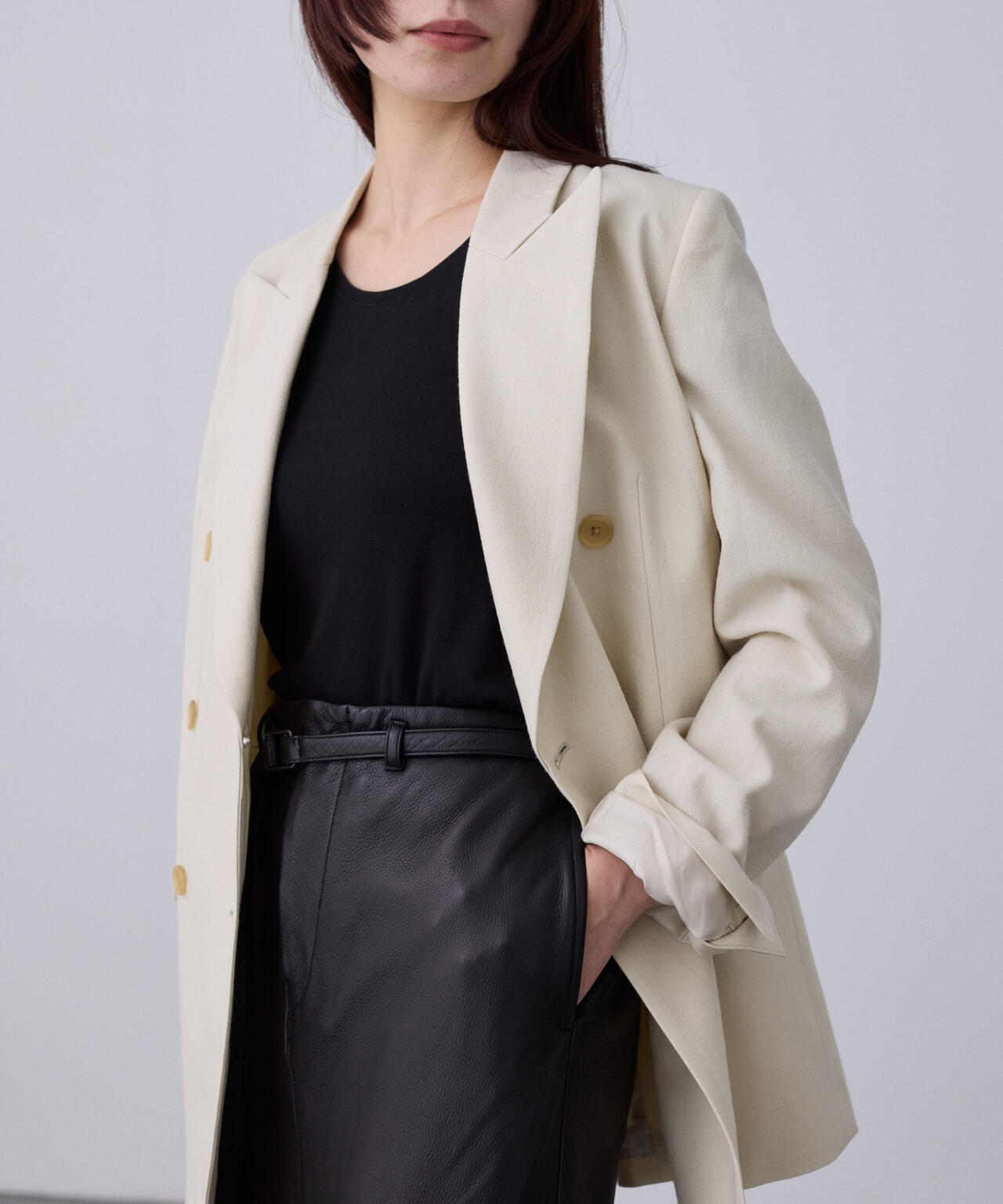blurhms / WOOL GABARDINE DOUBLE-BREASTED JACKET
