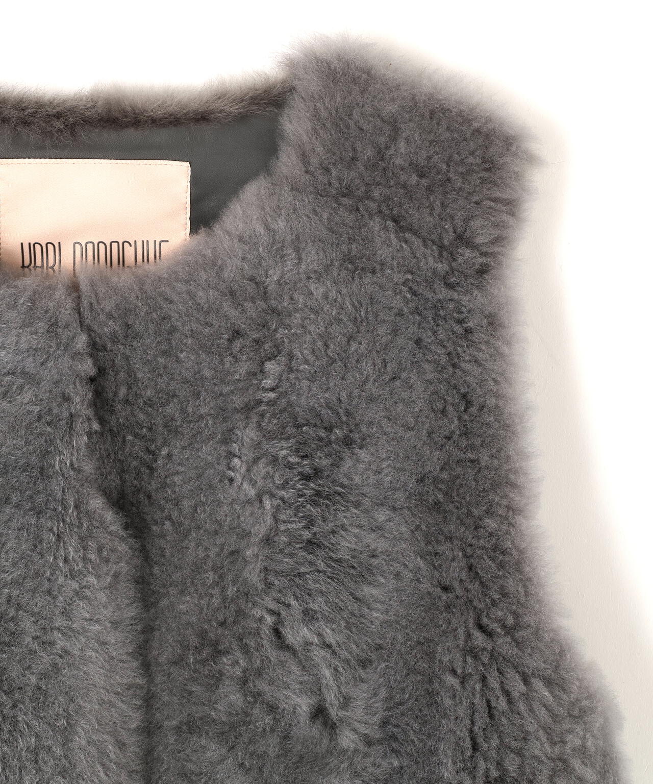 KARL DONOGHUE / CASHMERE & FEATHER SHEARLING TRAPEZE GILET