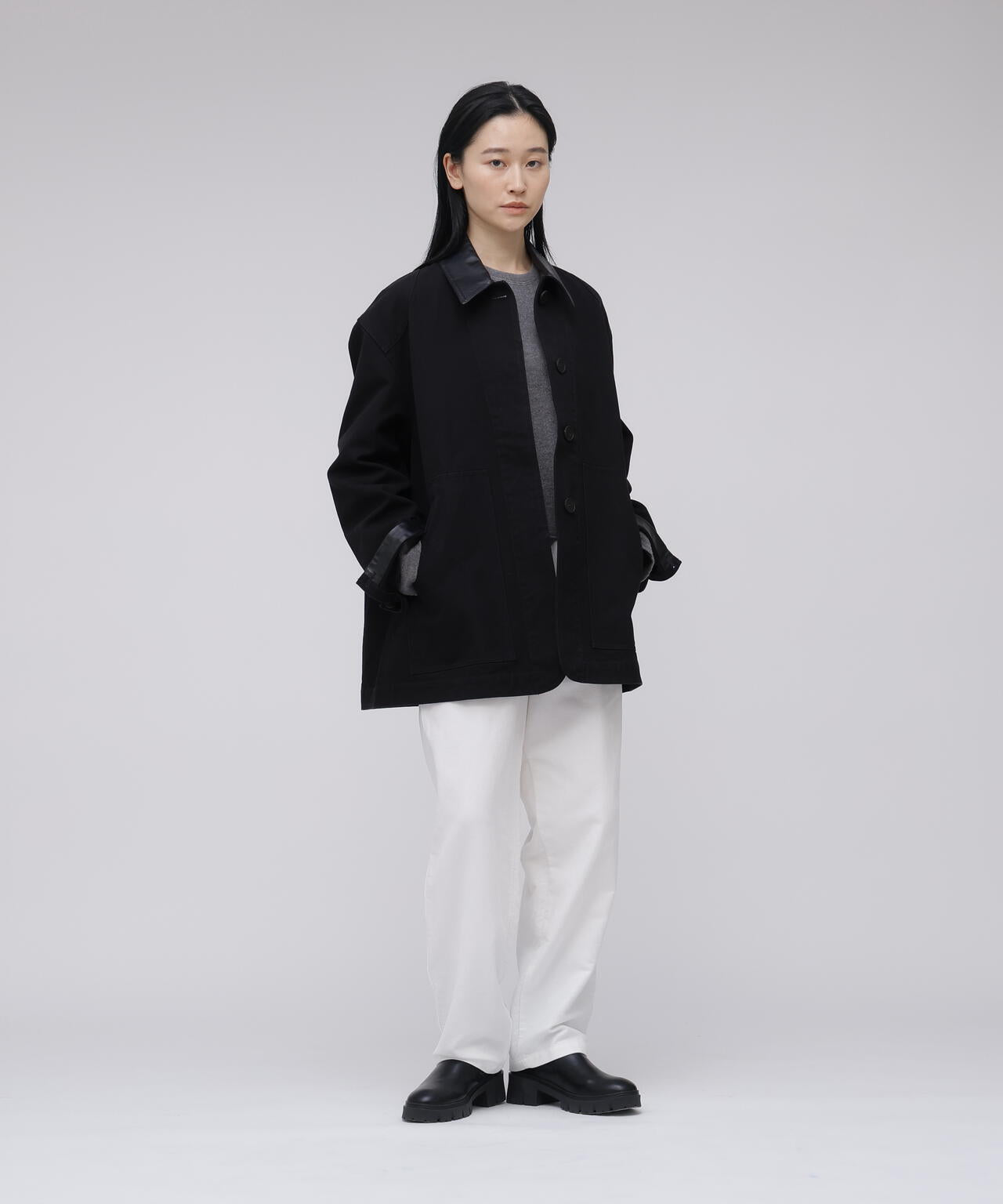 STUDIO NICHOLSON / G-DYED HEAVY CANVAS DOUBLE POCKET CHORE JACKET