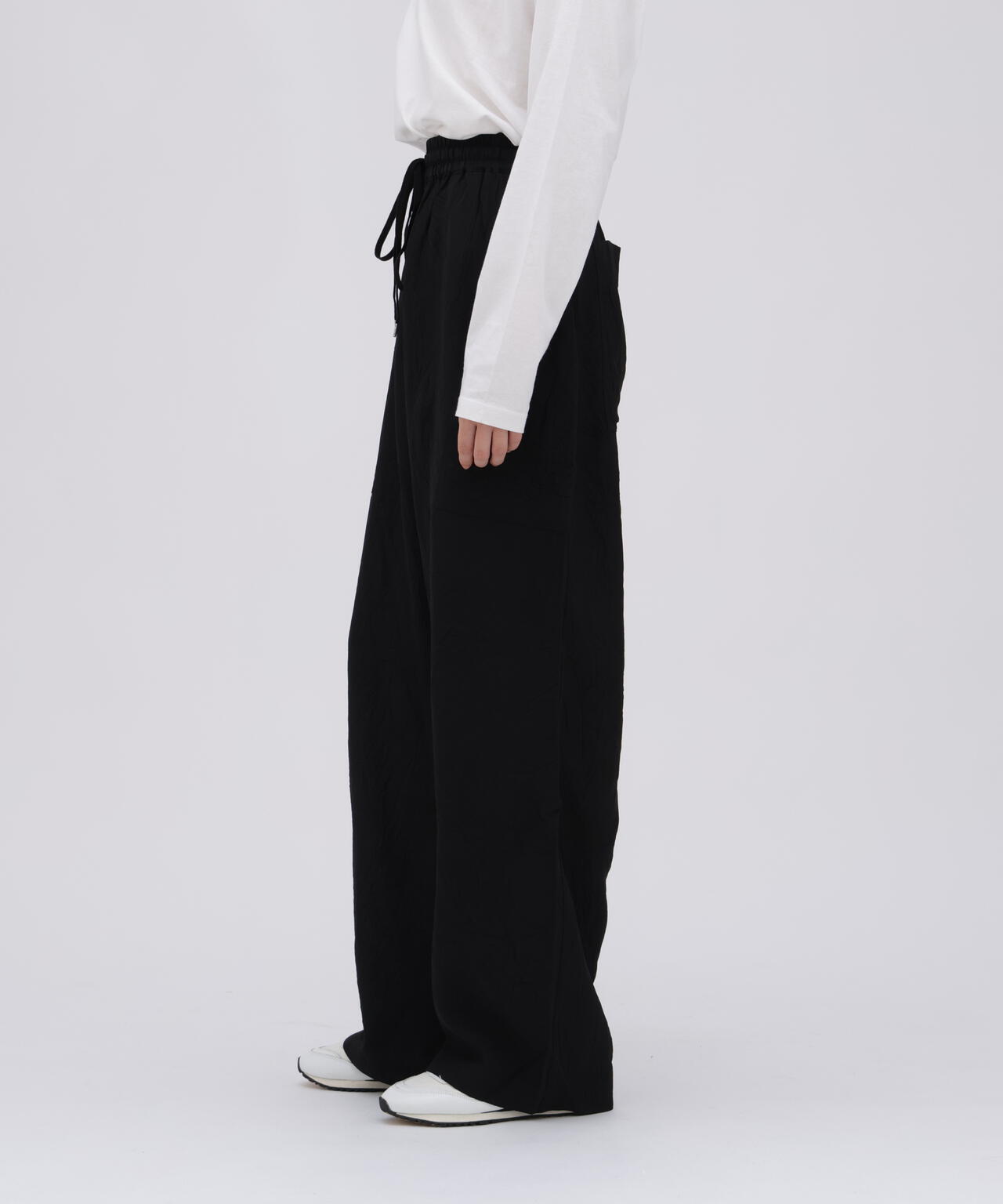 STUDIO NICHOLSON / CRUSHED VISCOSE ELASTICATED WAIST PANT