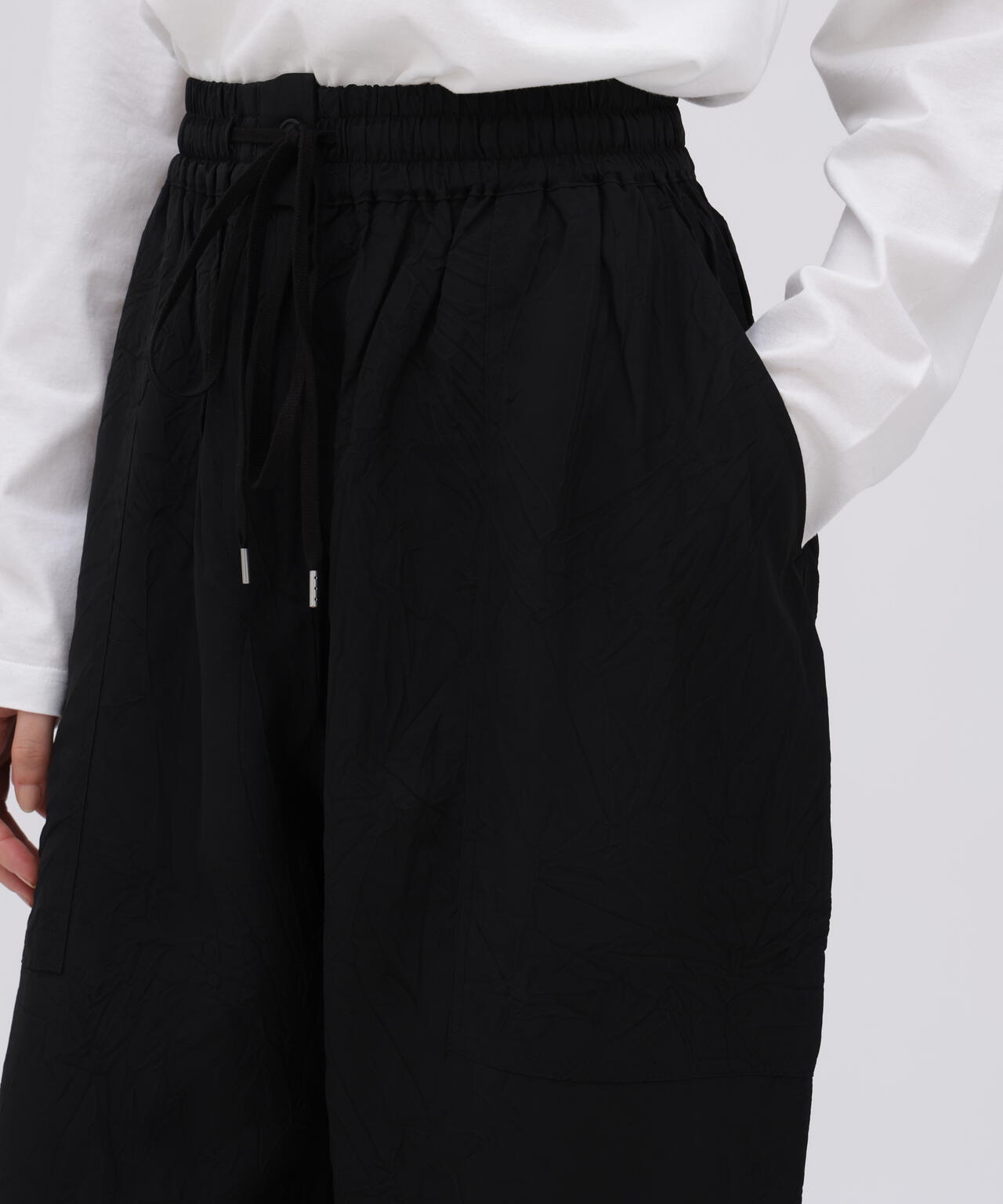 STUDIO NICHOLSON / CRUSHED VISCOSE ELASTICATED WAIST PANT