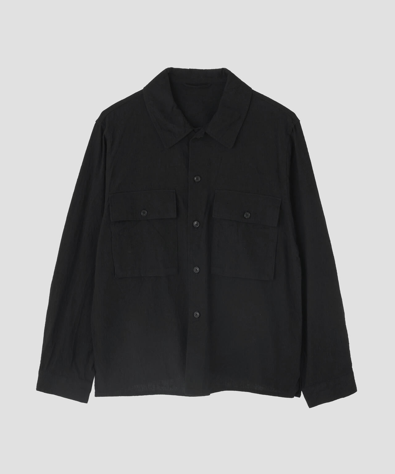 [別注] blurhms / SILK COTTN NEP PLAID MILITARY SHIRT