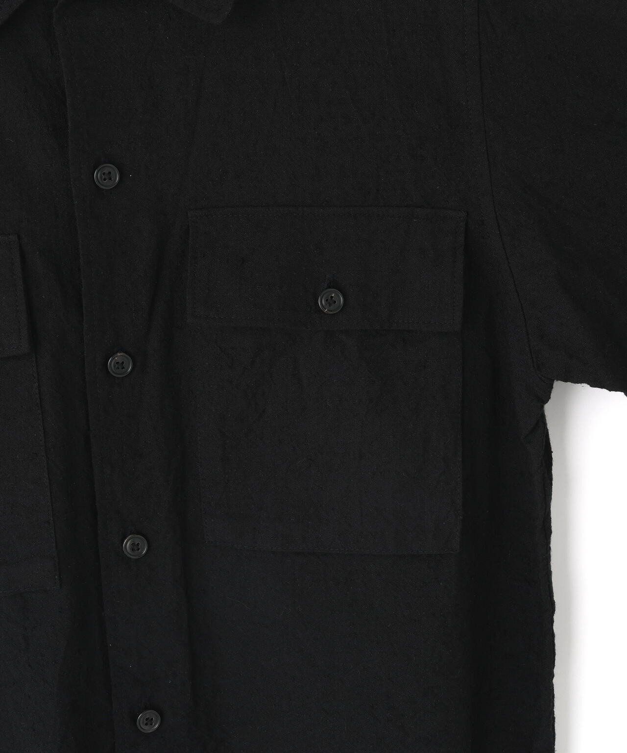 [別注] blurhms / SILK COTTN NEP PLAID MILITARY SHIRT