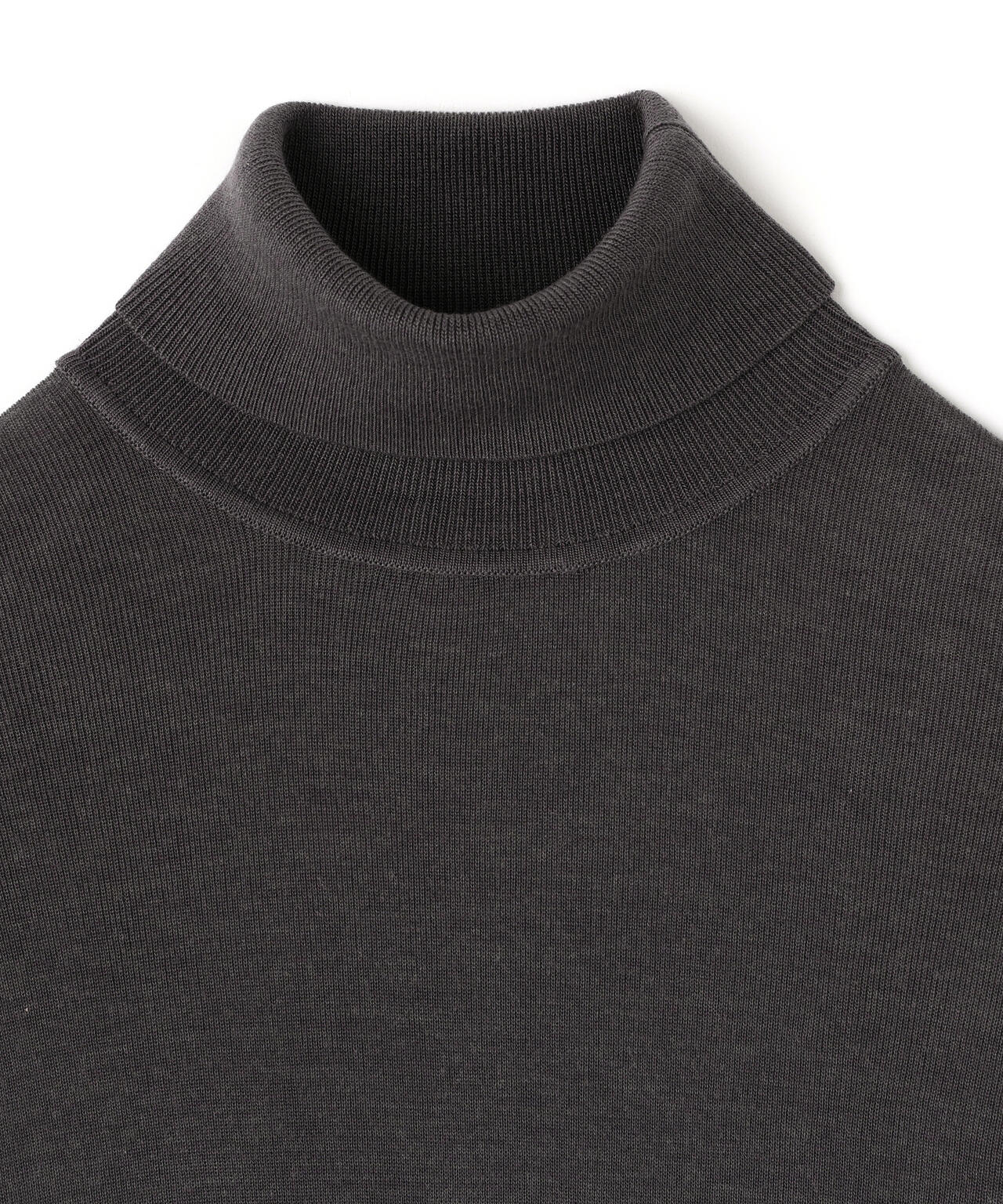 ATON / TENCEL SILK CIRCULER RIB TURTLENECK SWEATER