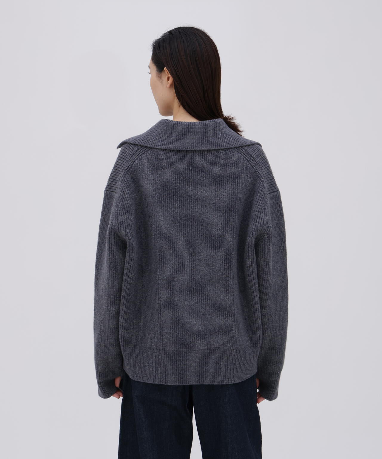 [別注]STUDIO NICHOLSON / LAMBSWOOL RIB POLO COLLAR JUMPER