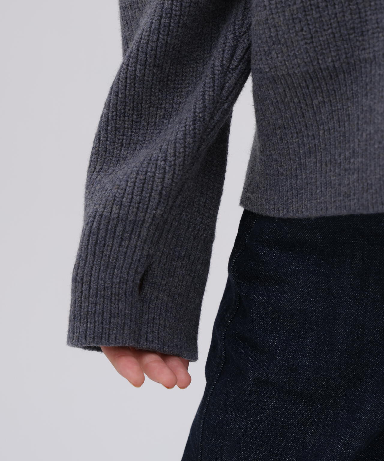 [別注]STUDIO NICHOLSON / LAMBSWOOL RIB POLO COLLAR JUMPER