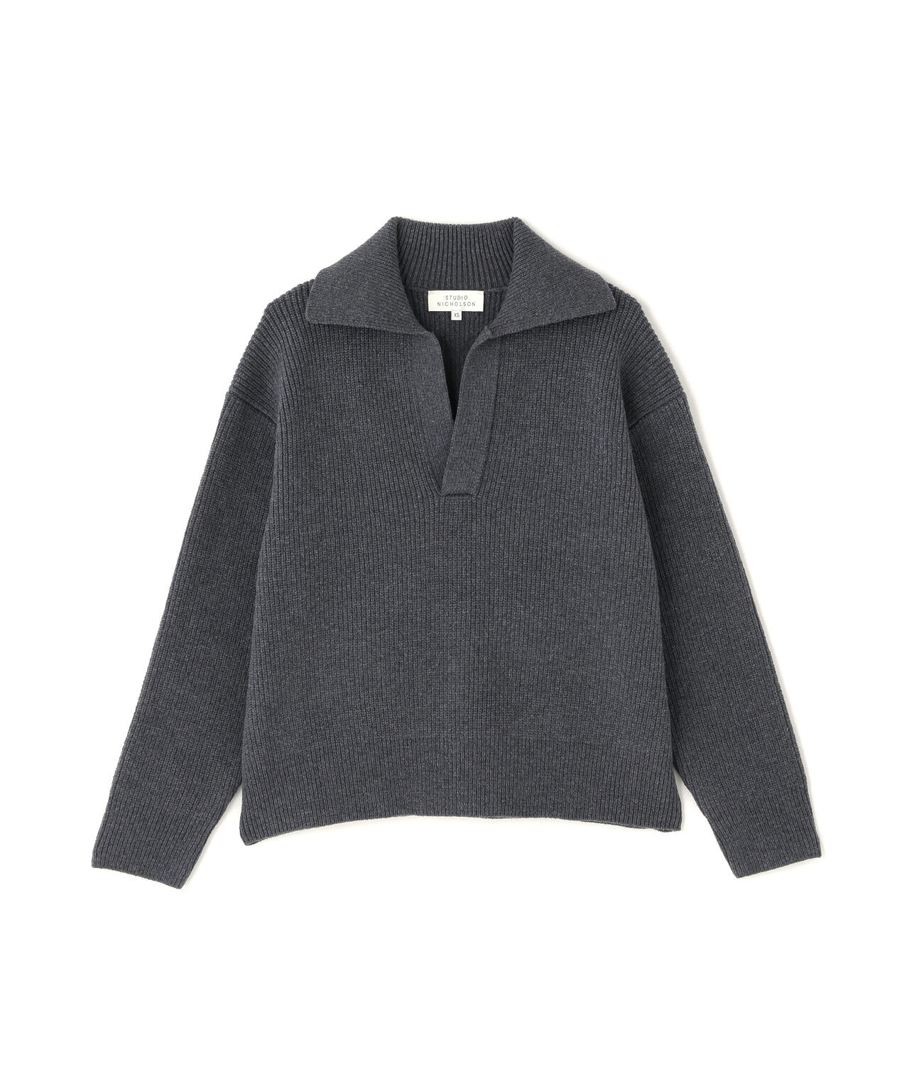 [別注]STUDIO NICHOLSON / LAMBSWOOL RIB POLO COLLAR JUMPER