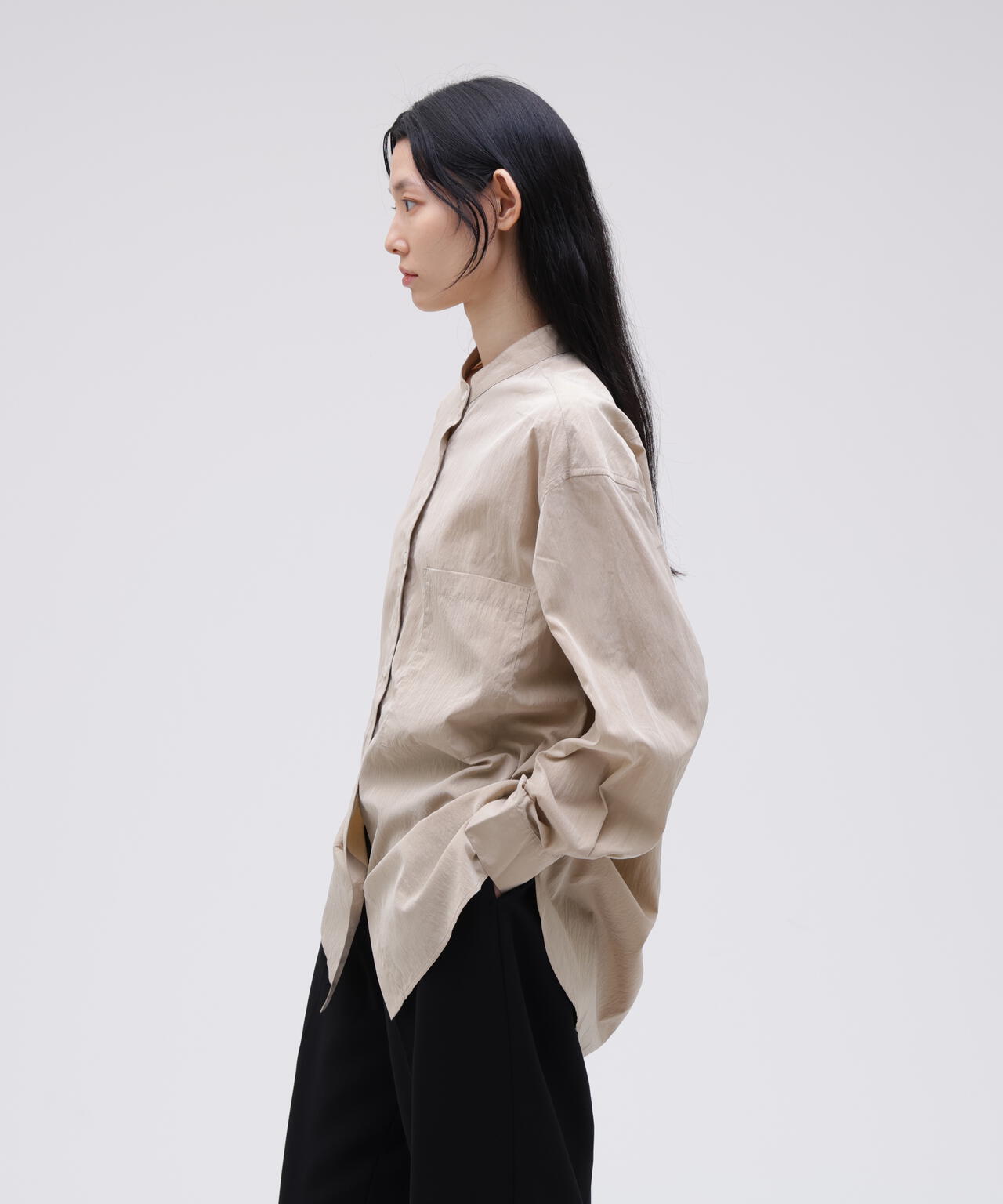 STUDIO NICHOLSON / POWDER HANDLE MODAL SHEER SHIRT